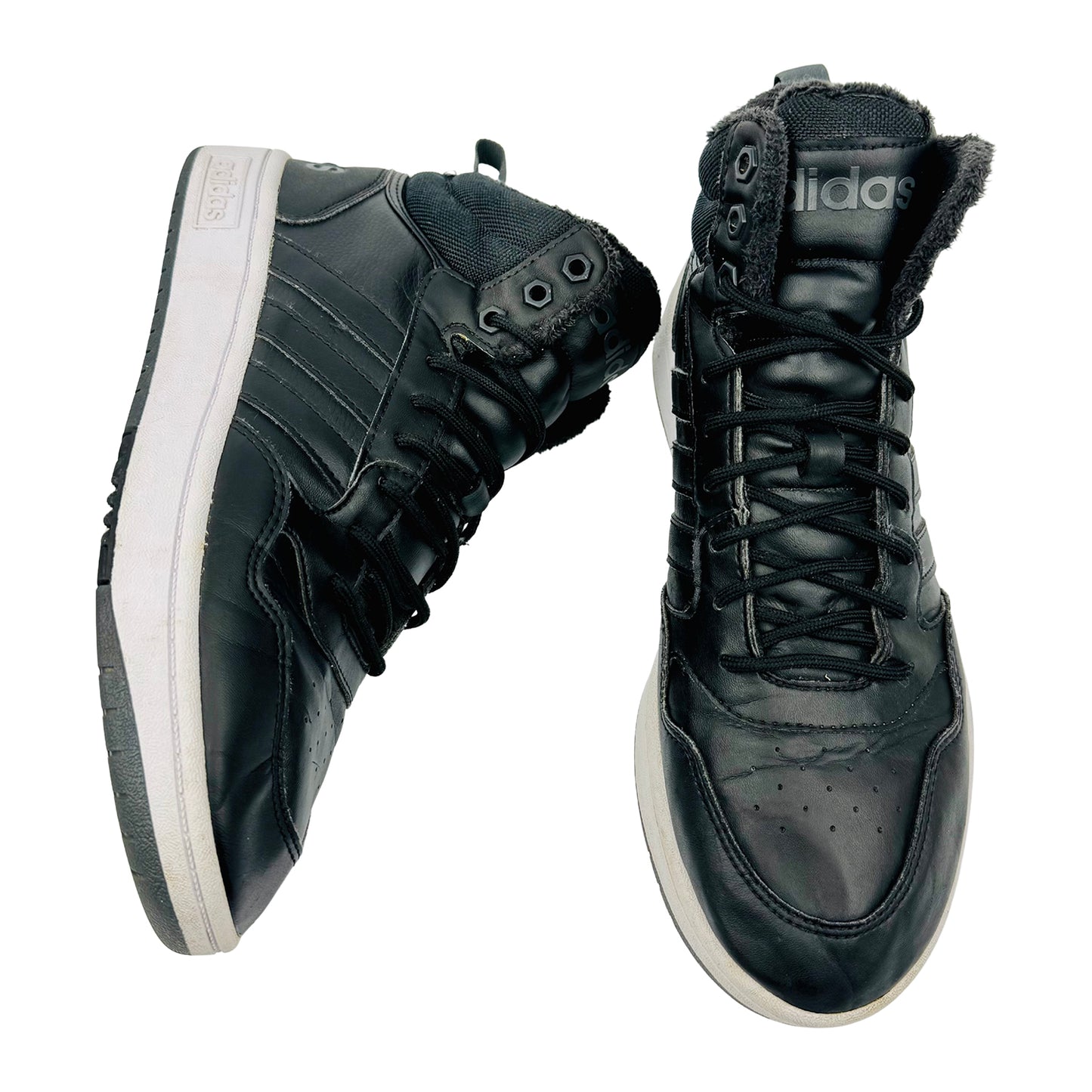 Adidas Men's Hoops 3.0 Black Sneakers (Size 42.5) - GZ6679