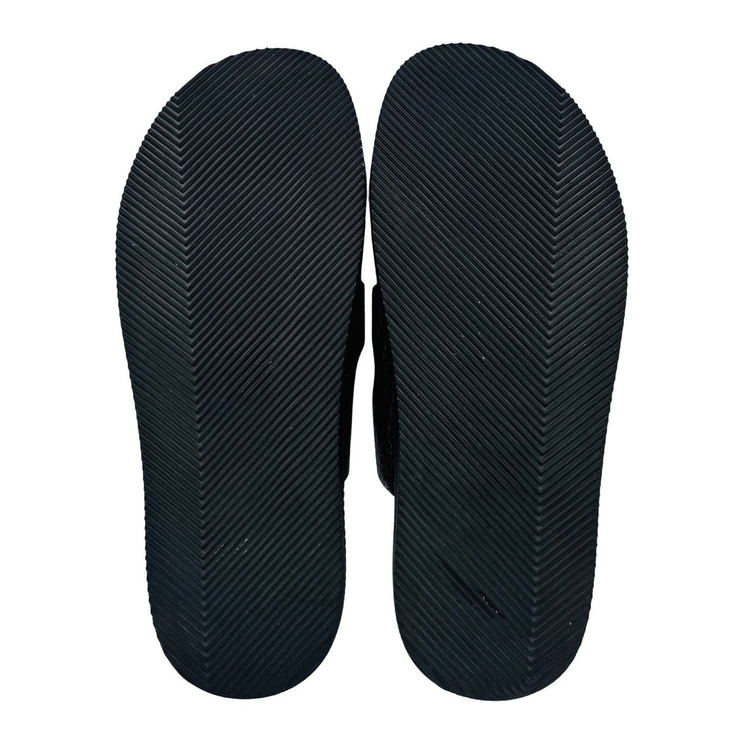 1st Step Croc-Embossed Black Leather Slides (Size 43/44)