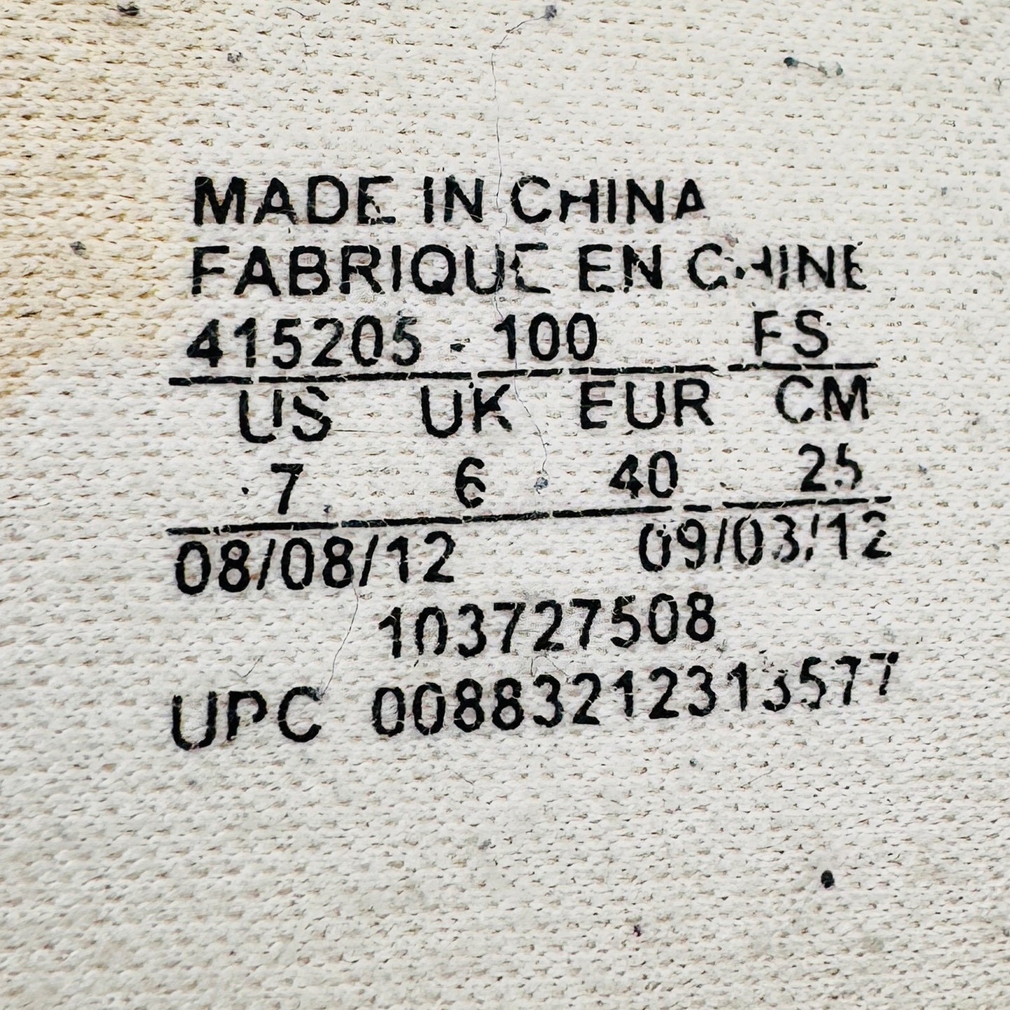 Inside made, size, code printing image of Nike Comfort Slide 2 Memory Foam Slides (Size 40/41) - 415205-100
