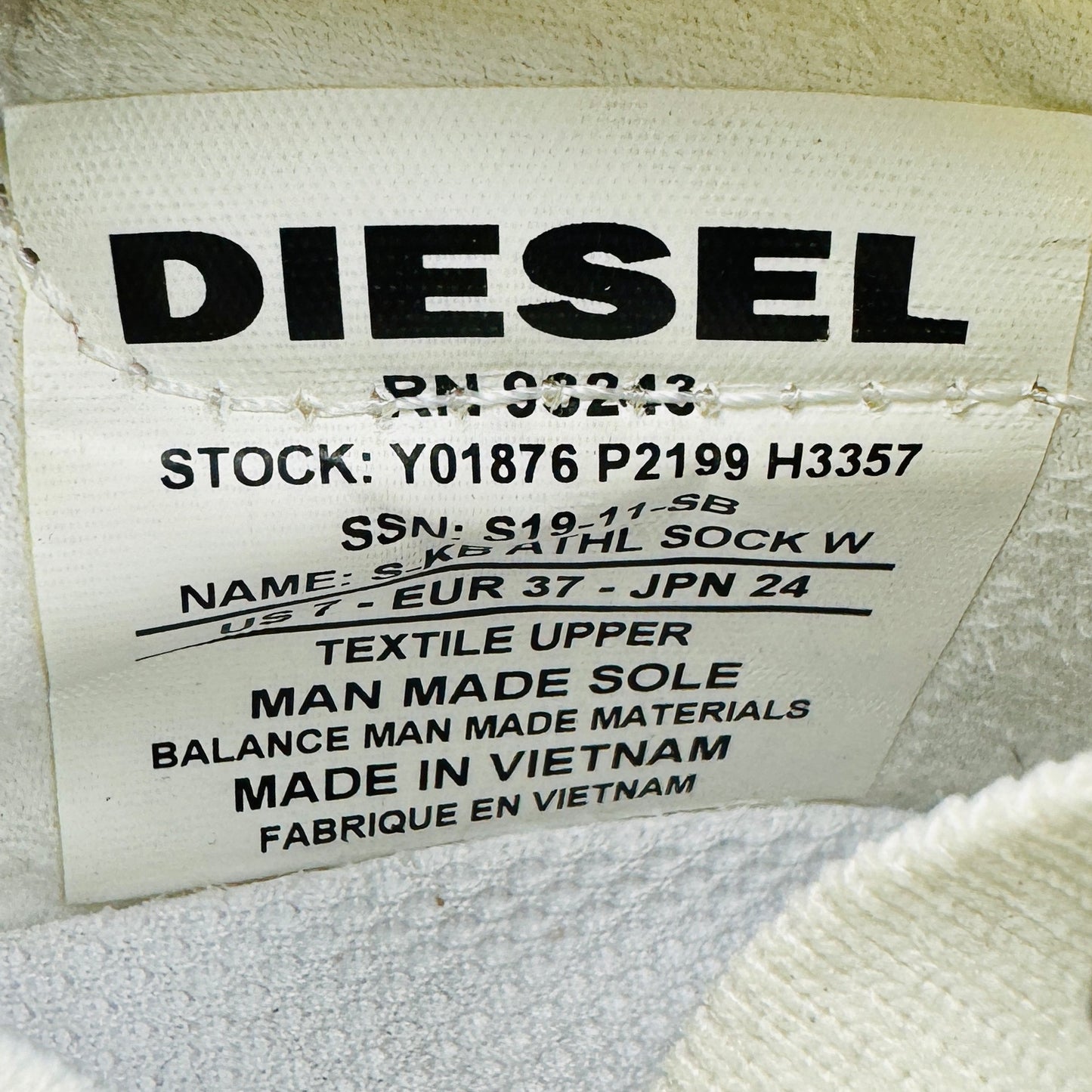 Diesel S-KB Athl Sock Shoes (Size 37) - Y01876