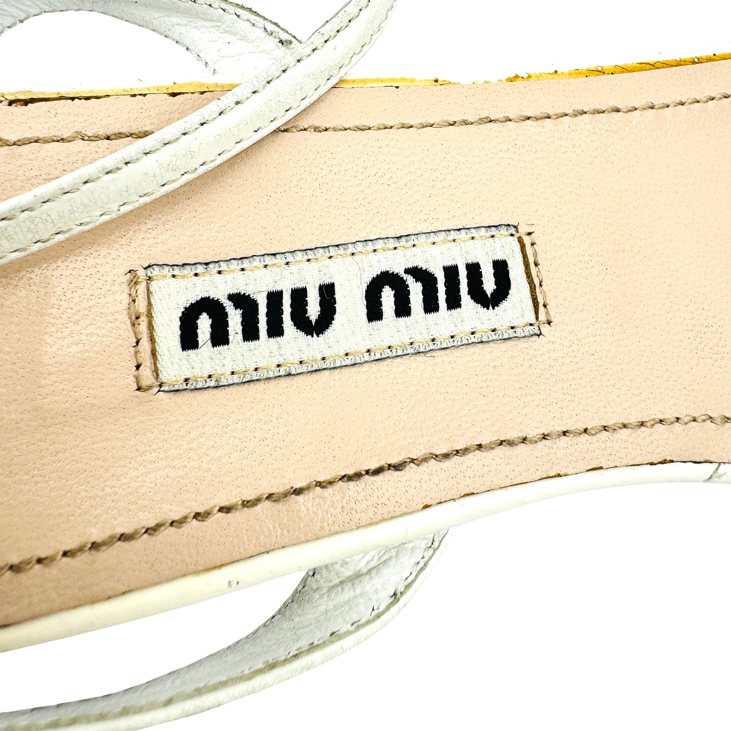 Miu Miu Women's White Leather Sandals (Size 37)