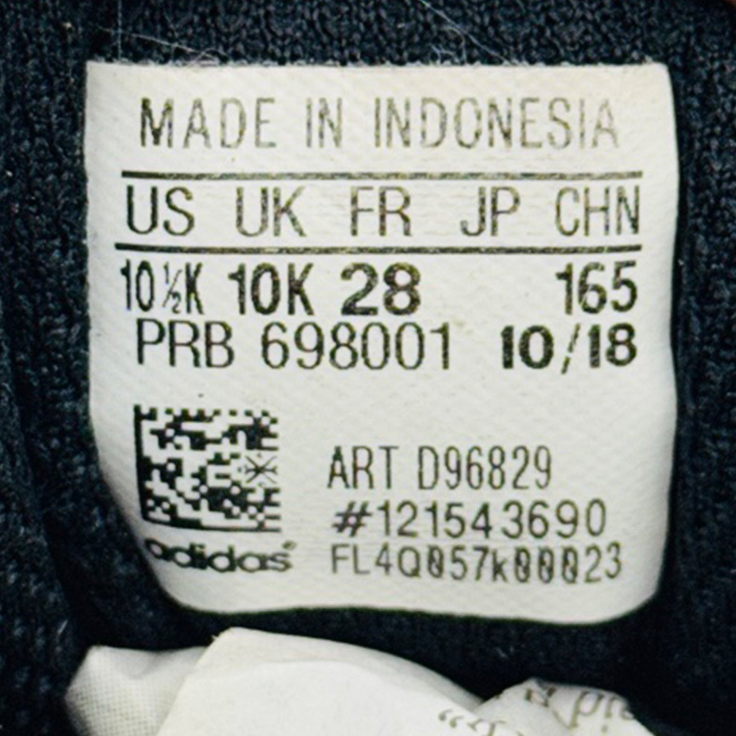Inside size, code, made printing image of Adidas Kid's Altasport Black Shoes (Size 28) - D96829