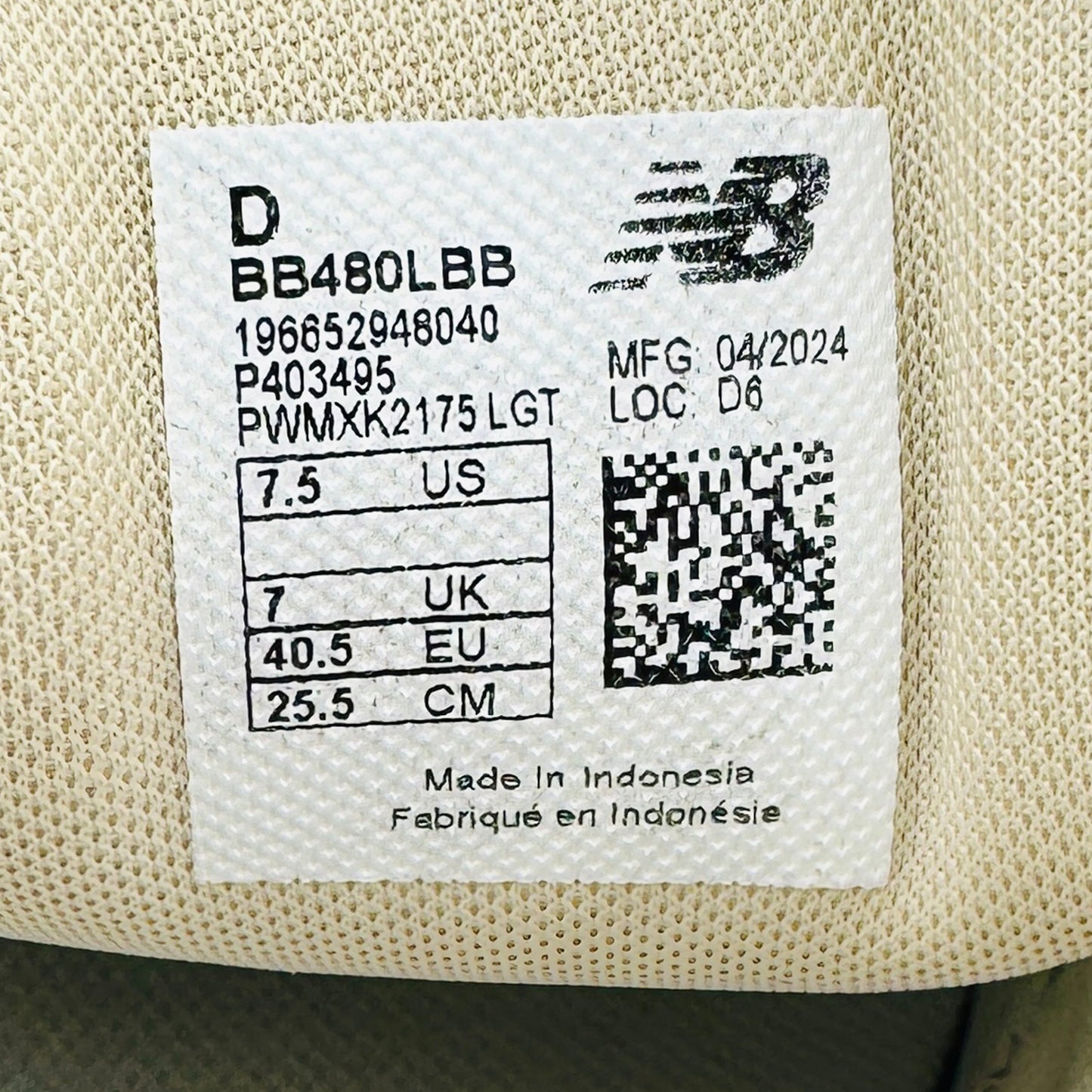 New Balance 480 Sneakers (Size 40.5) - BB480LBB