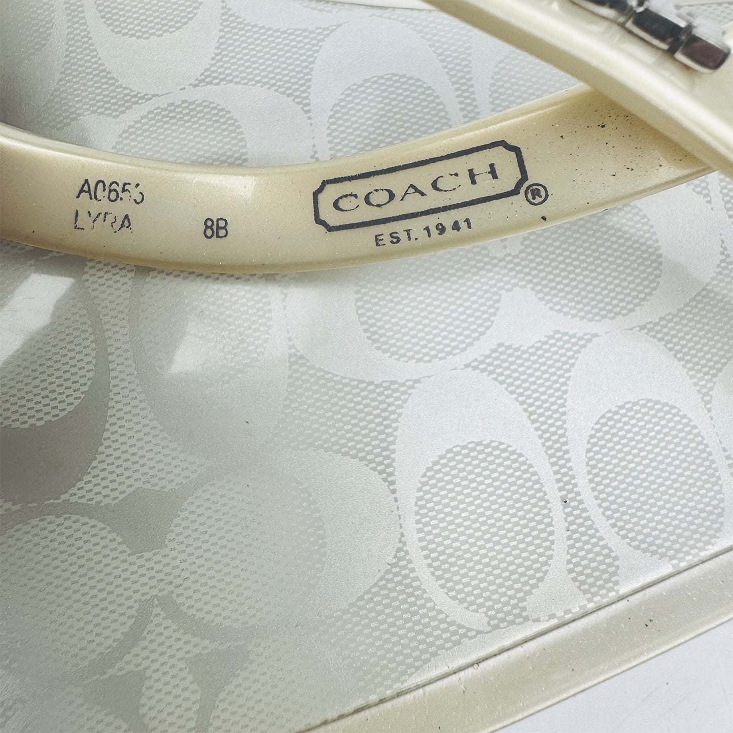 Coach Women's Lyra Off-White Flip Flops (Size 38)