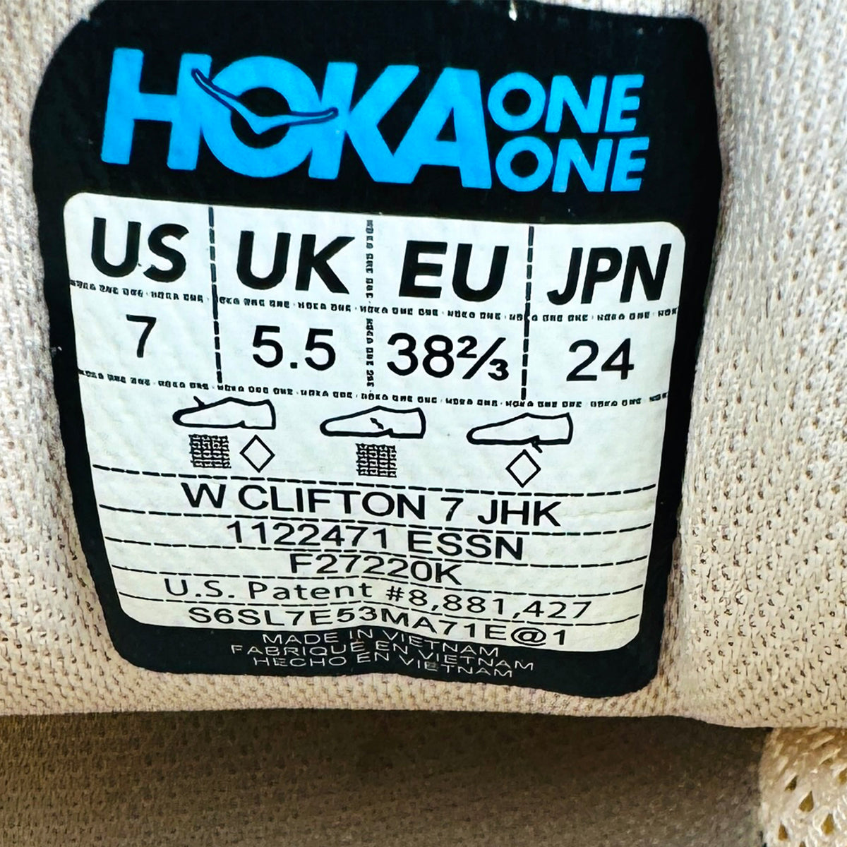 Hoka Clifton 7 'Shifting Sand' Shoes (Size 38.5) - 1122471 ESSN