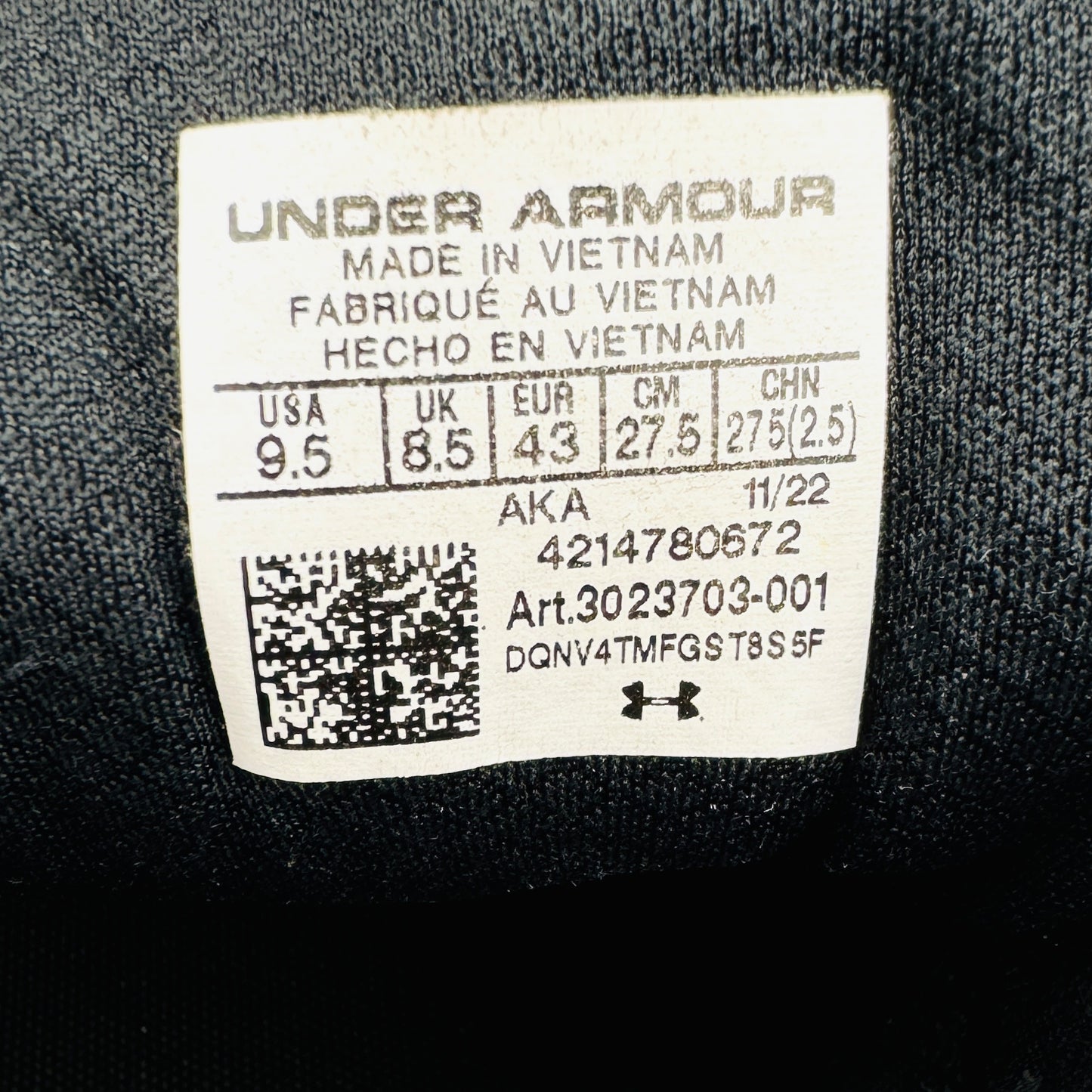 Under Armour Charged Commit TR 3 Shoes (Size 43) - 3023703-001