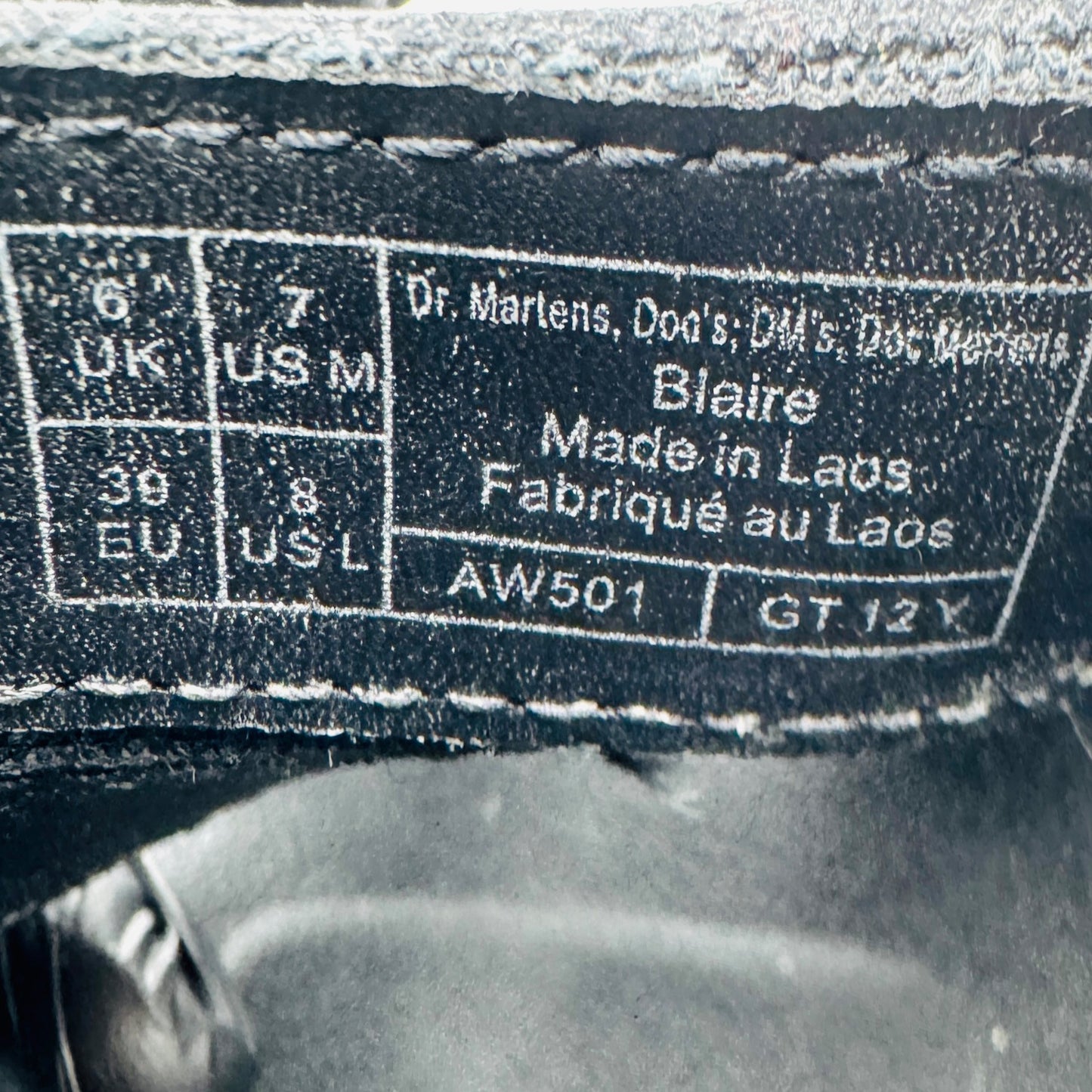 Dr. Martens Blaire Black Hydro Leather Gladiator Sandals (Size 39)