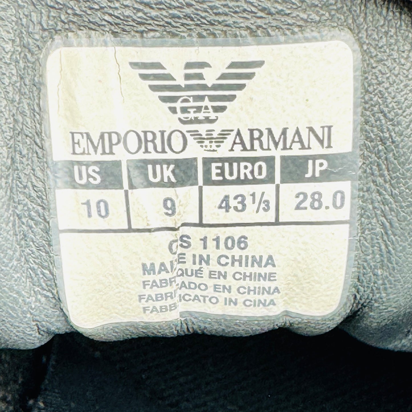 Emporio Armani X Mizuno Black Shoes (Size 43/43.5)