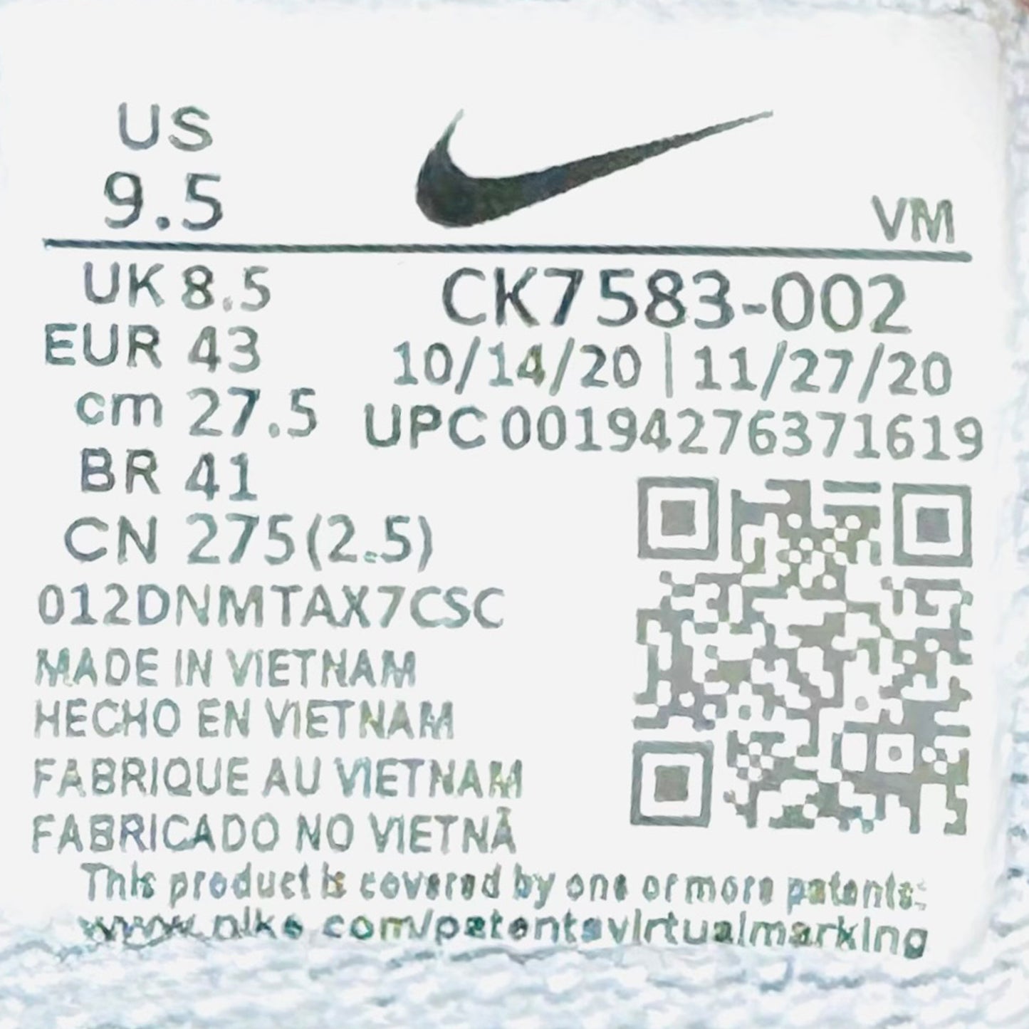 Nike Air Max VG-R Sneakers (Size 43) - CK7583-002