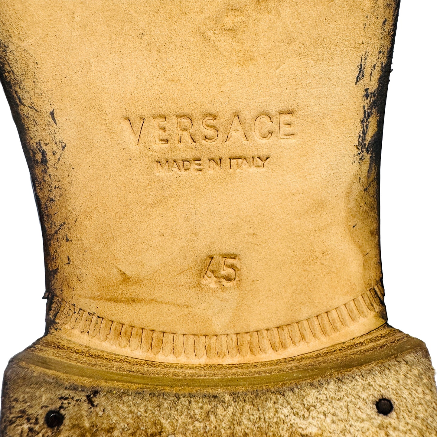 Versace Blue Ostrich Leather Medusa Chain Detail Loafers (Size 45/45.5)