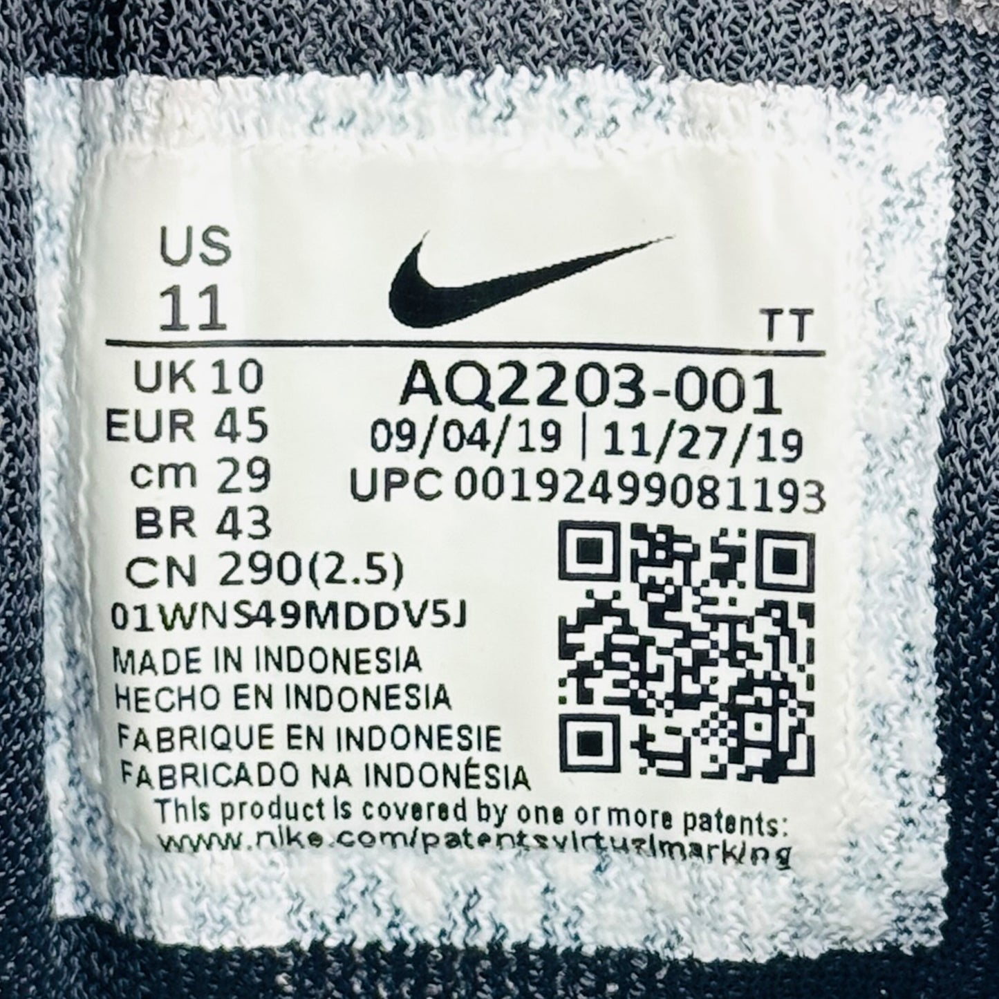 Nike Air Zoom Pegasus 36 Shoes (Size 45) - AQ2203-001