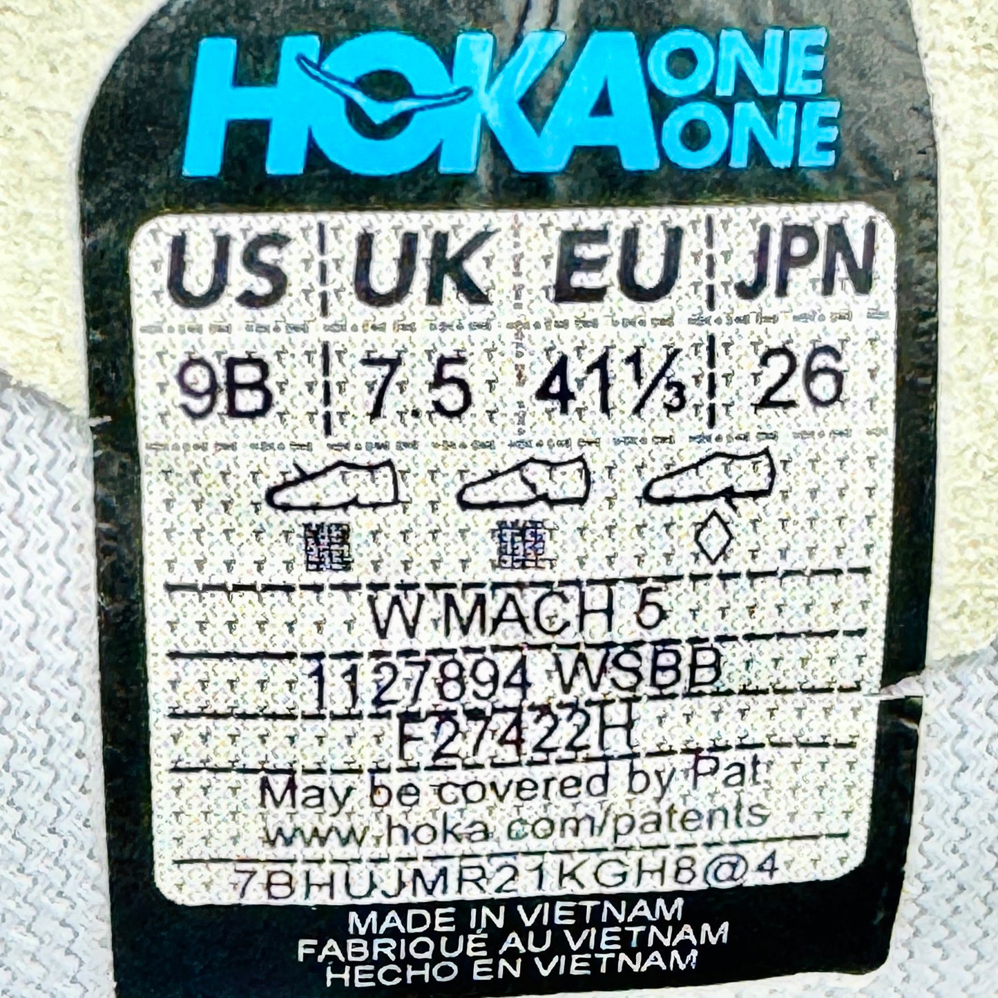 Hoka One One Mach 5 Shoes (Size 41.5) - F1127894 WSBB