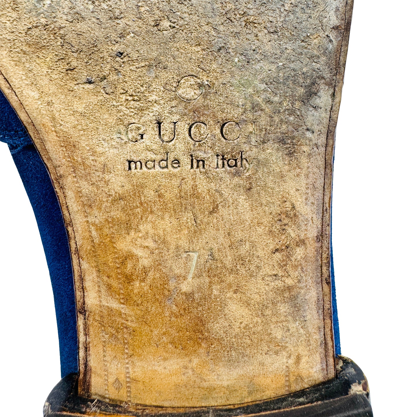 Gucci Men's Horsebit Blue Suede Loafers (Size 41/41.5) - 386550
