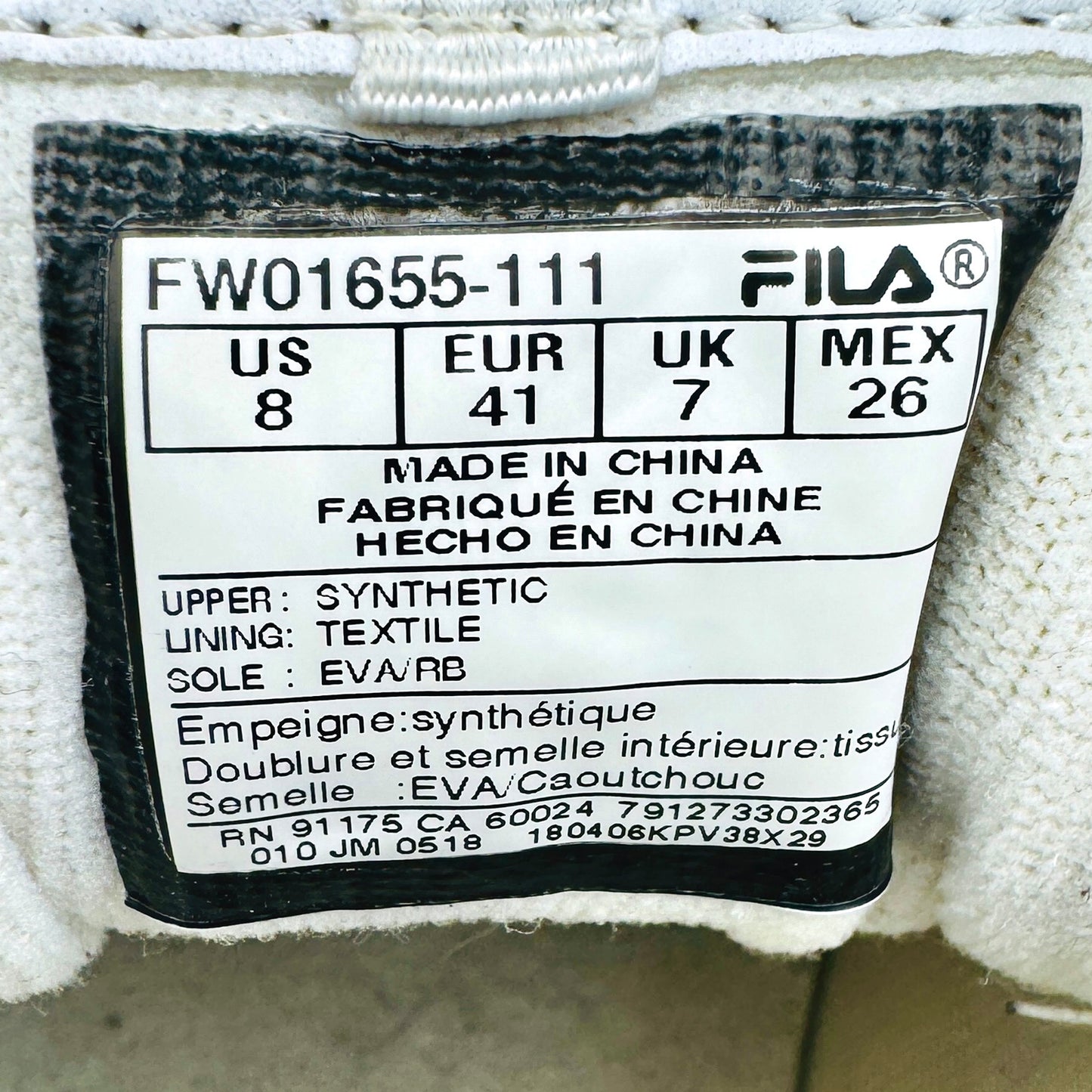 FILA Disruptor II White Shoes (Size 41) - FW01655-111