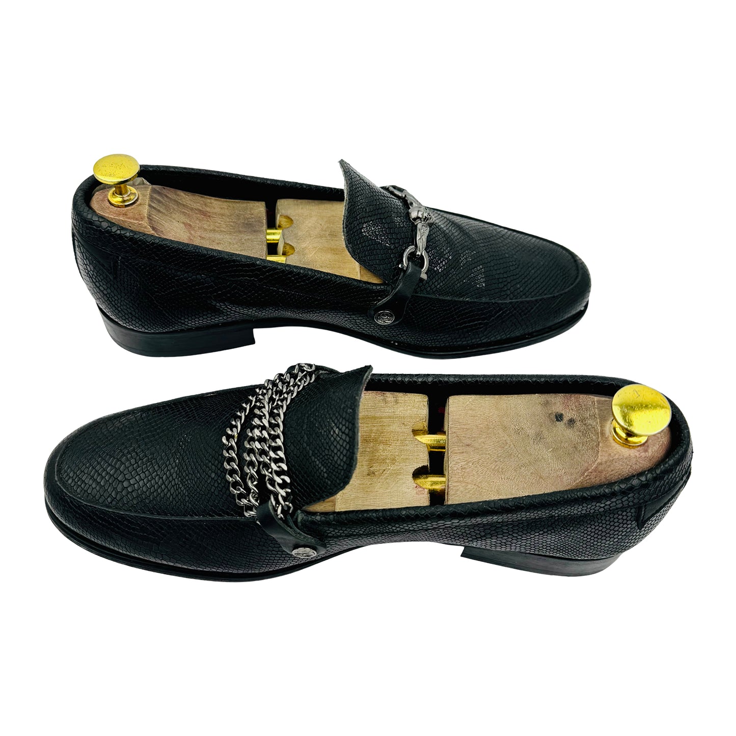 Twisted Tailor Men's Black Snakeskin Loafer (Size 41.5/42)