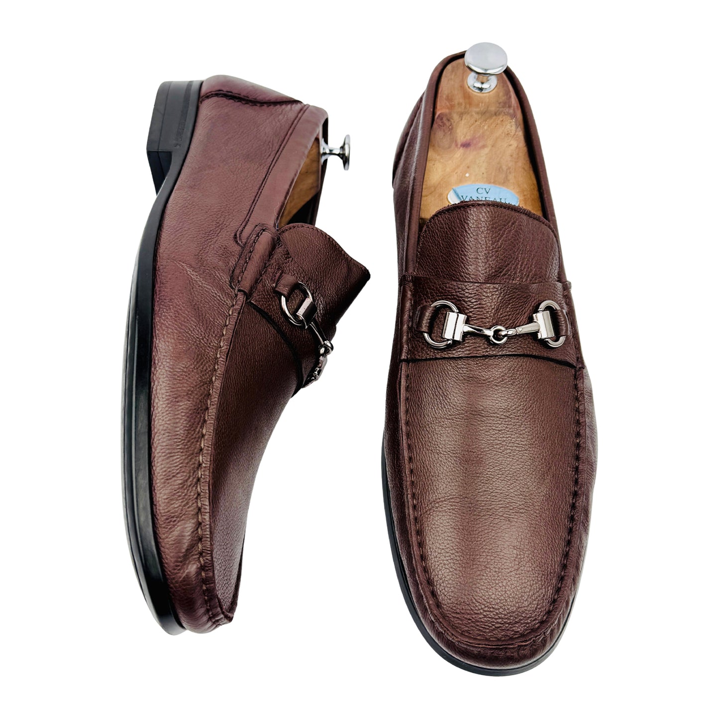 Monte Rosso Chocolate Leather Horsebit Loafers (Size 46.5/47)