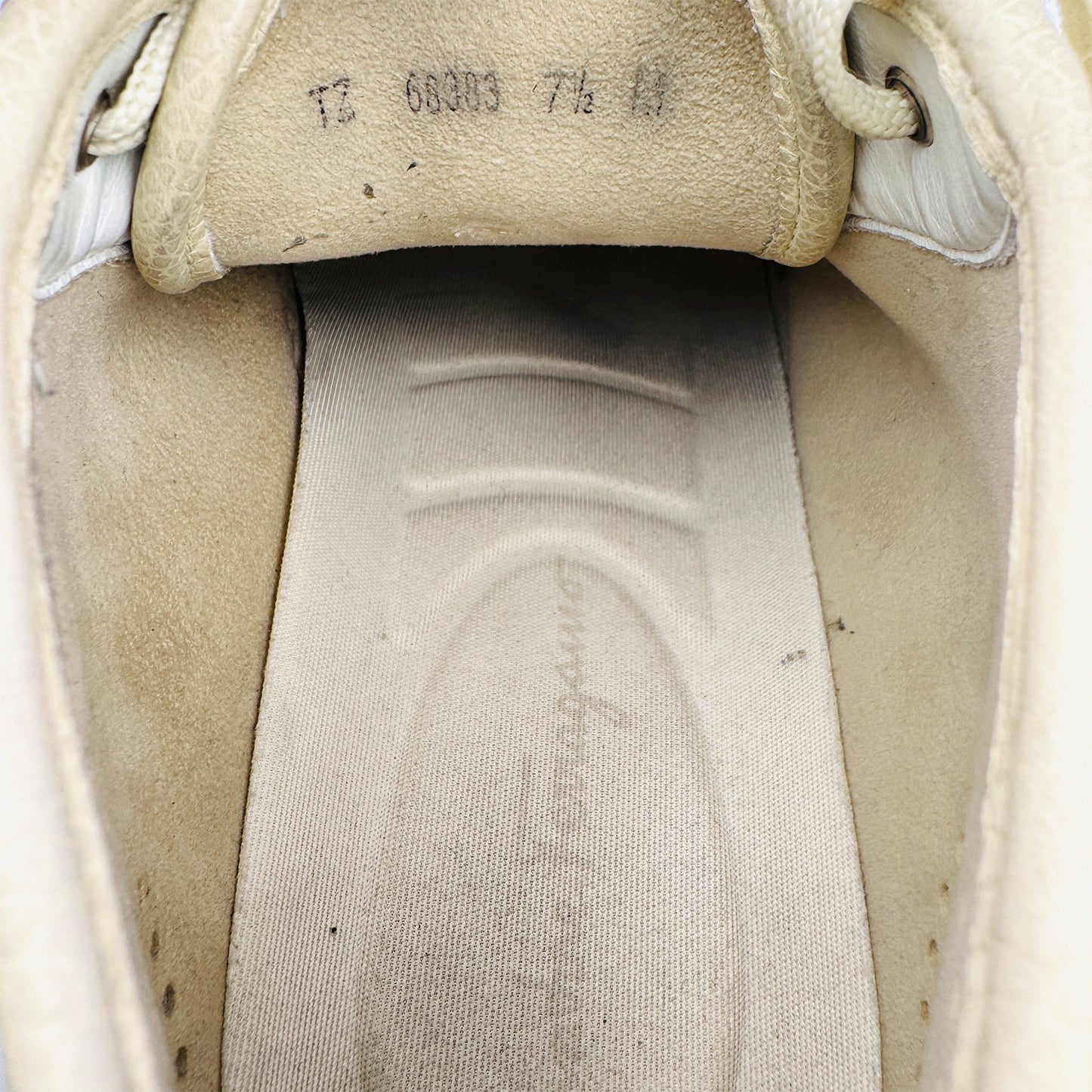 Inside Brand, Code, Size printing image of Salvatore Ferragamo Men's Angel Leather Sneakers (Size 42)