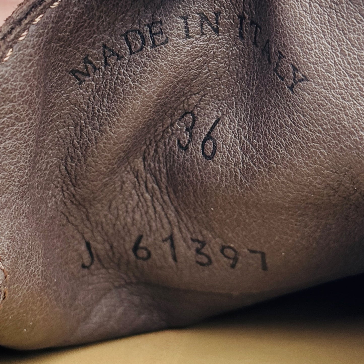 Inside code, size, made printing image of Loro Piana Women's Brown Summer Charm Walk Loafers (Size 36) - J-61397