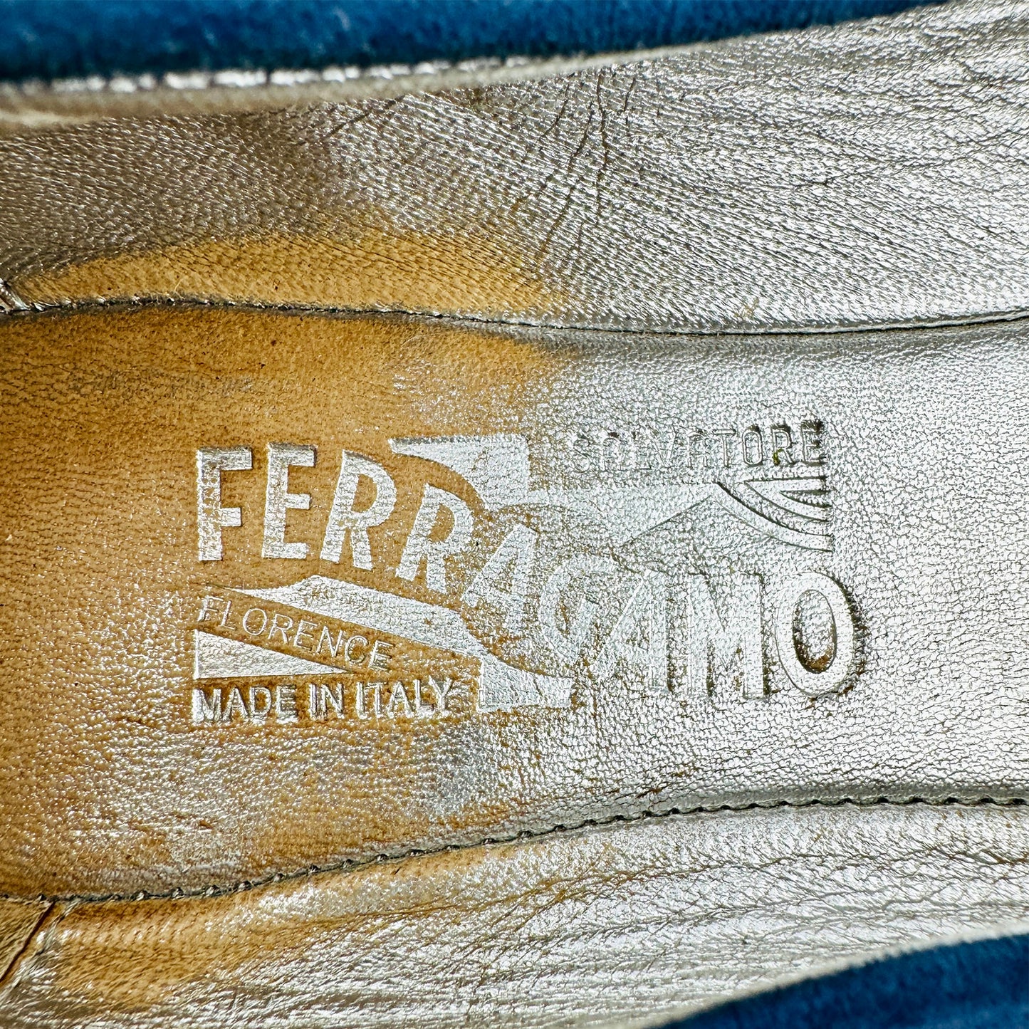 Salvatore Ferragamo Blue Ballet Flats (Size 37/37.5)