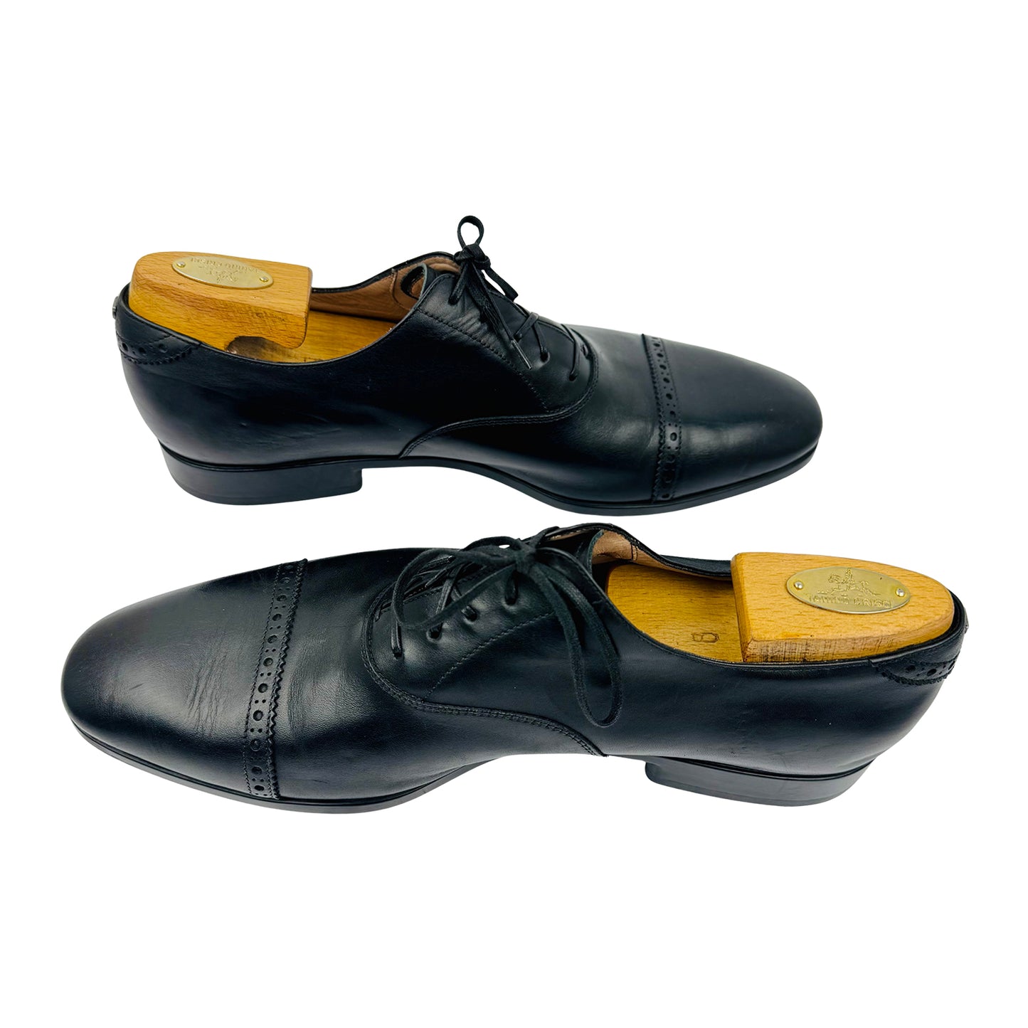 Salvatore Ferragamo Men's Black Cap Toe Oxfords (Size 42.5/43)