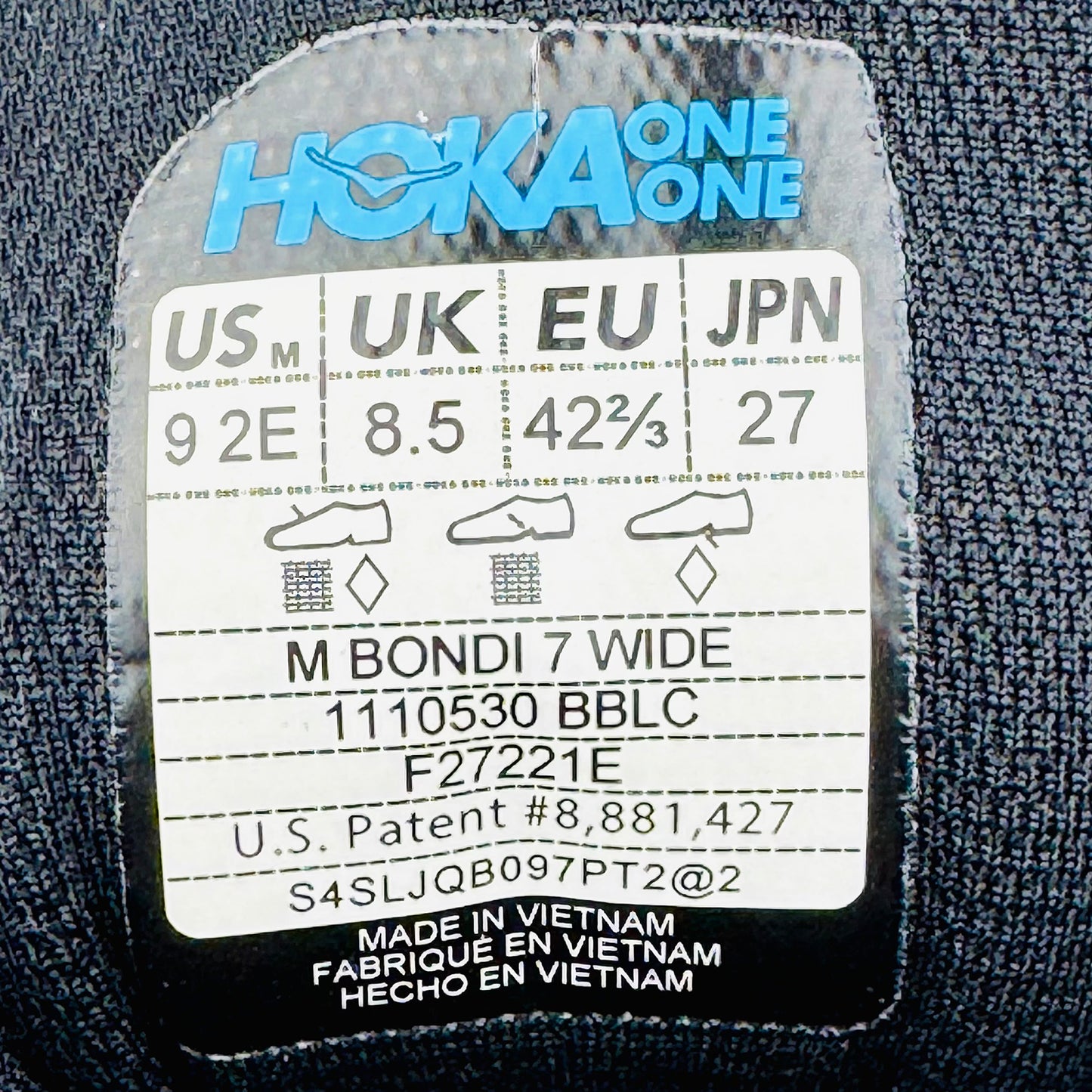 HOKA ONE ONE Bondi 7 Shoes (Size 42.5) - 1110530-BBLC