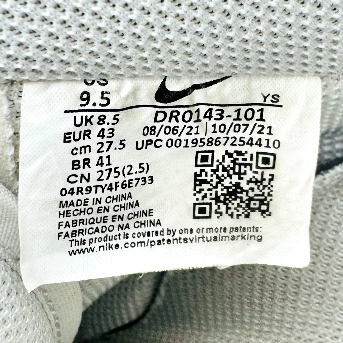 Nike Air Force 1 ’07 FM 'Cut-Out Swoosh' Sneakers (Size 43/43.5) - DR0143-101