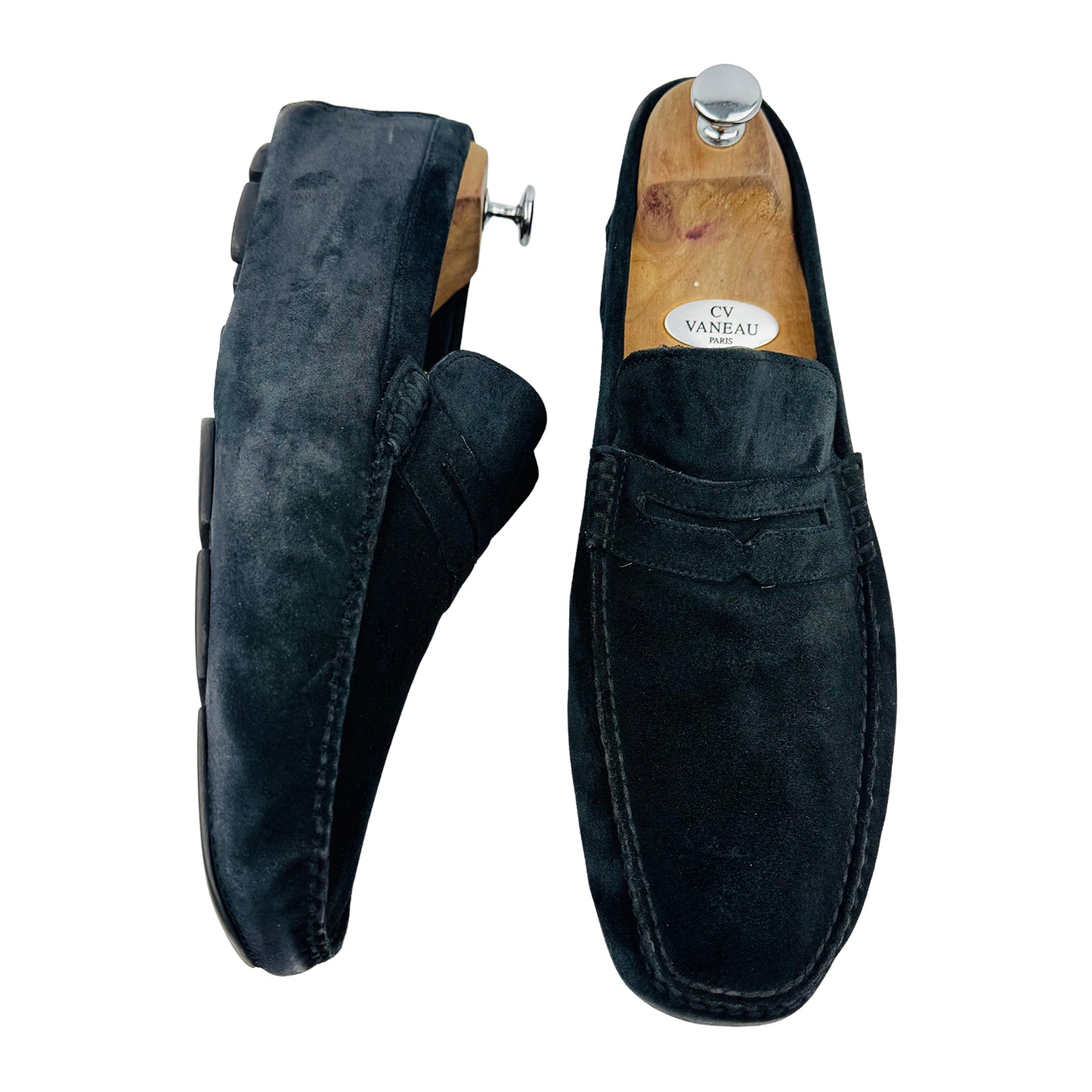 Bally Lefini Suede Leather Black Loafer (Size 44/44.5)