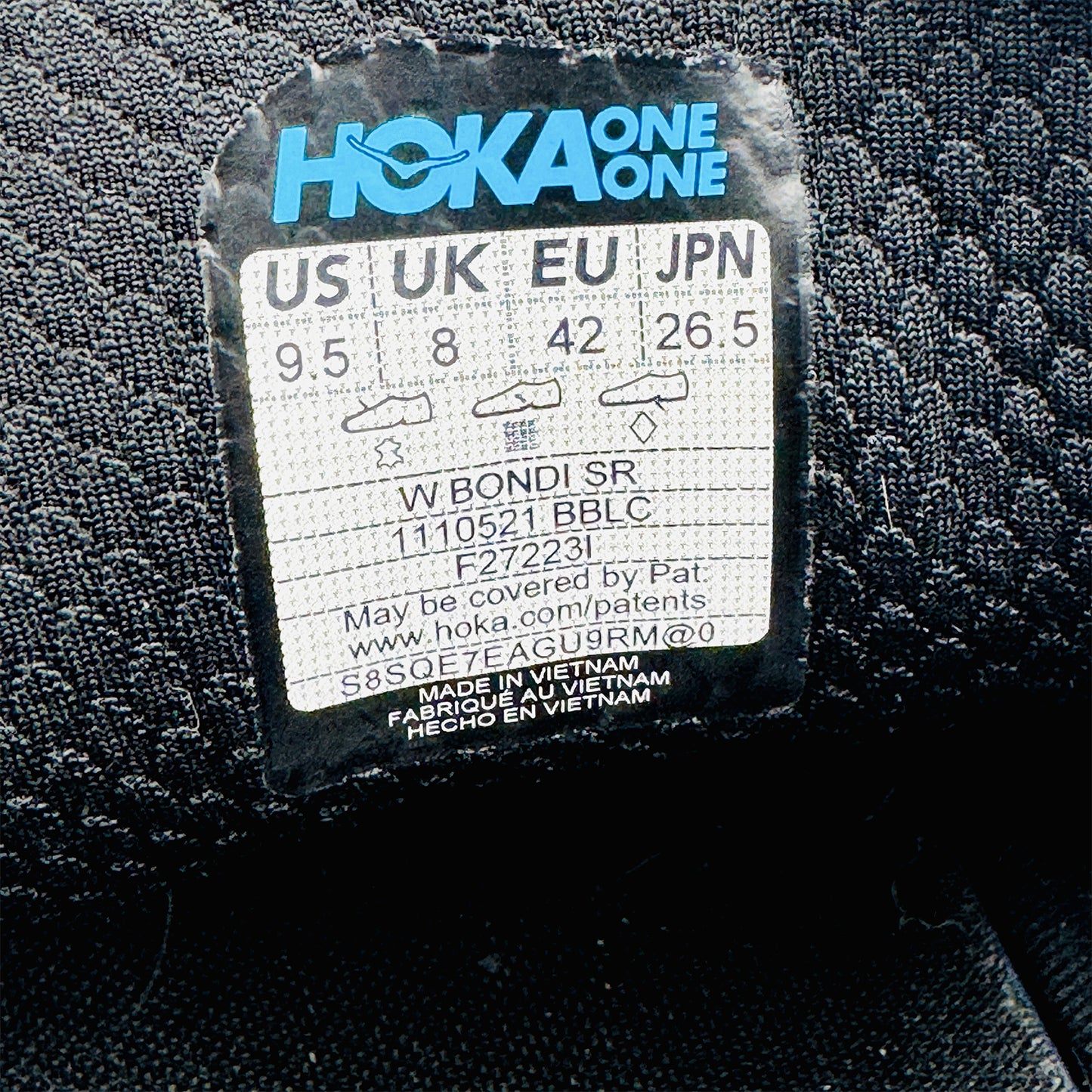 Hoka Bondi SR Black Shoes (Size 42) - 1110521 BBLC