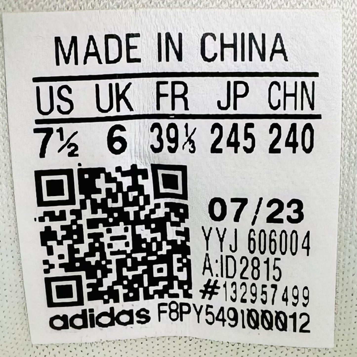 Adidas Adistar 2.0 Cloud White Shoes (Size 39.5) - ID2815