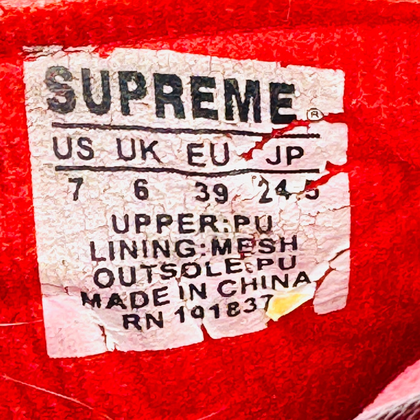 Supreme Men's Red Casual Slides (Size 39/39.5)