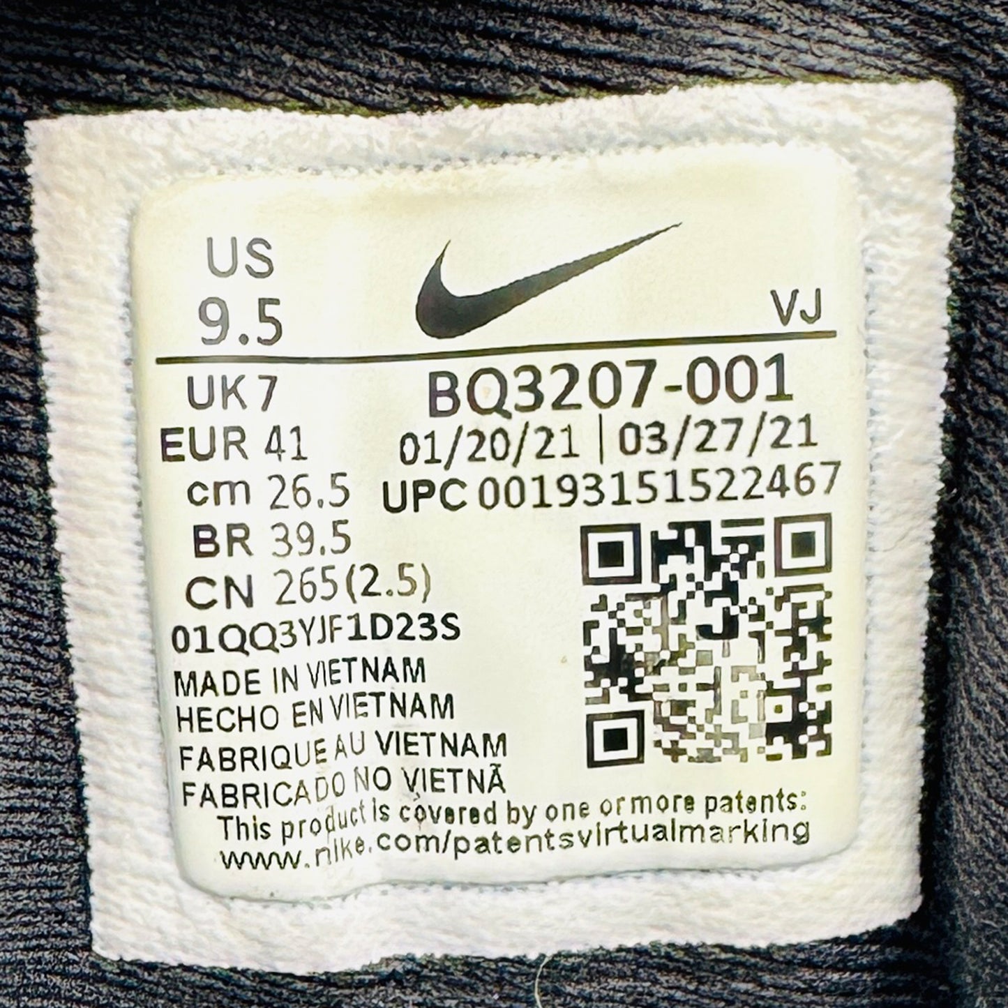 Nike Revolution 5 Black Anthracite Shoes (Size 41) - BQ3207-001