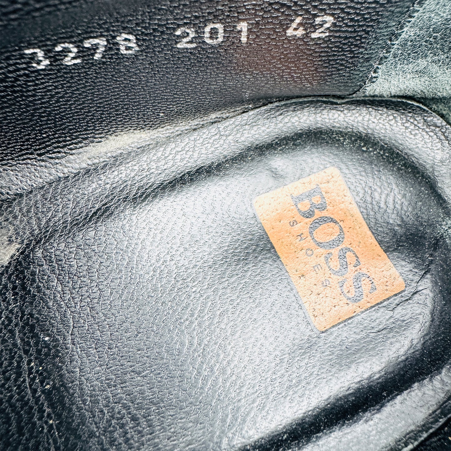 Hugo Boss Men's Black Leather Penny Heel Loafers (Size 42.5)