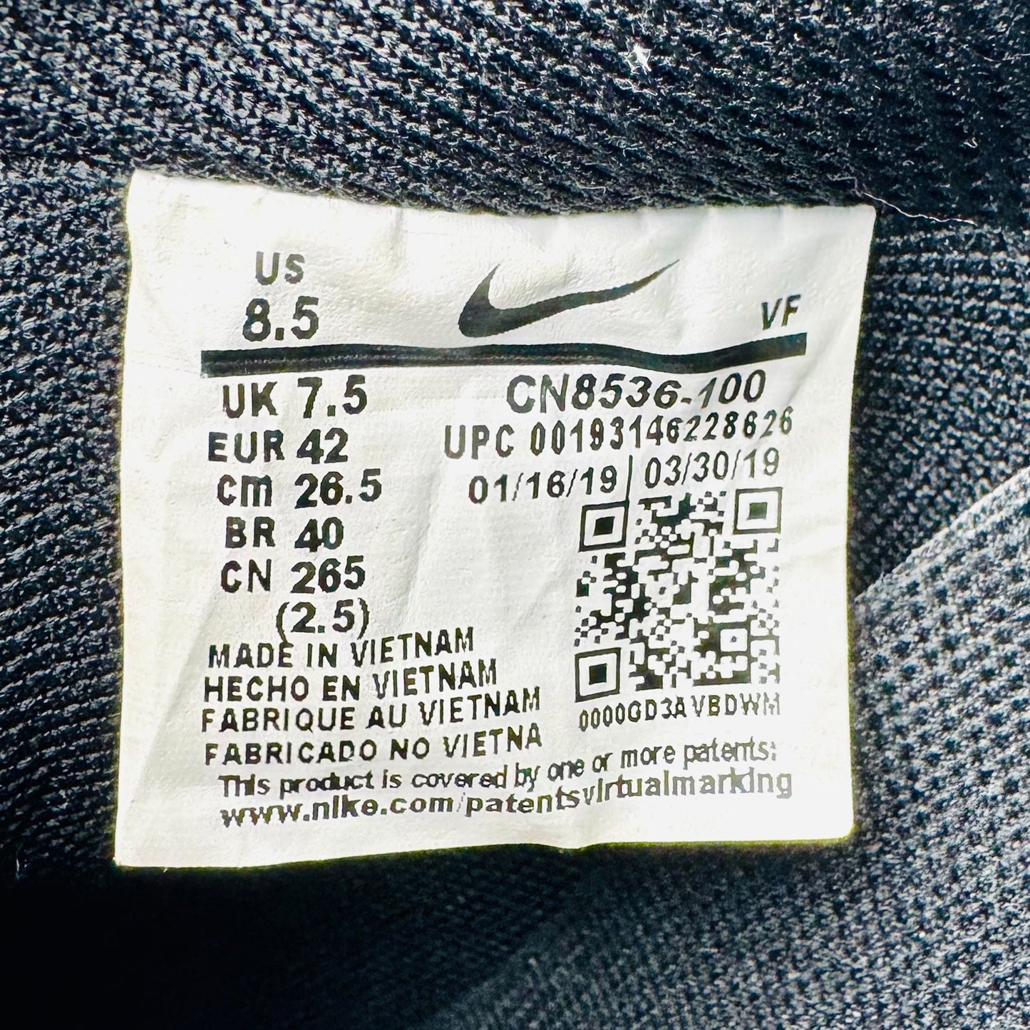 Nike Air Force 1 ’07 LV8 'White' Sneakers (Size 42/42.5) - CN8536-100