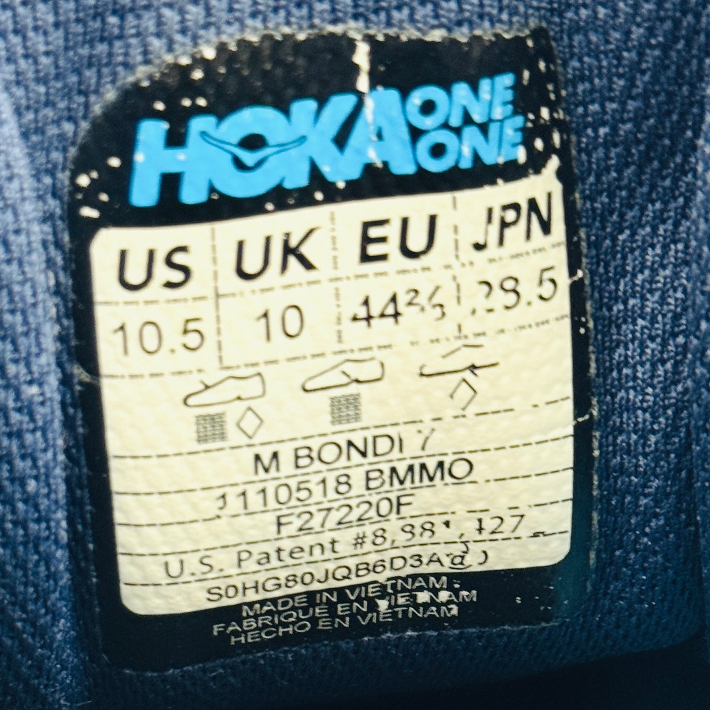 Hoka Men's Bondi 7 Shoes (Size 44.5) - 1110518 BMMO