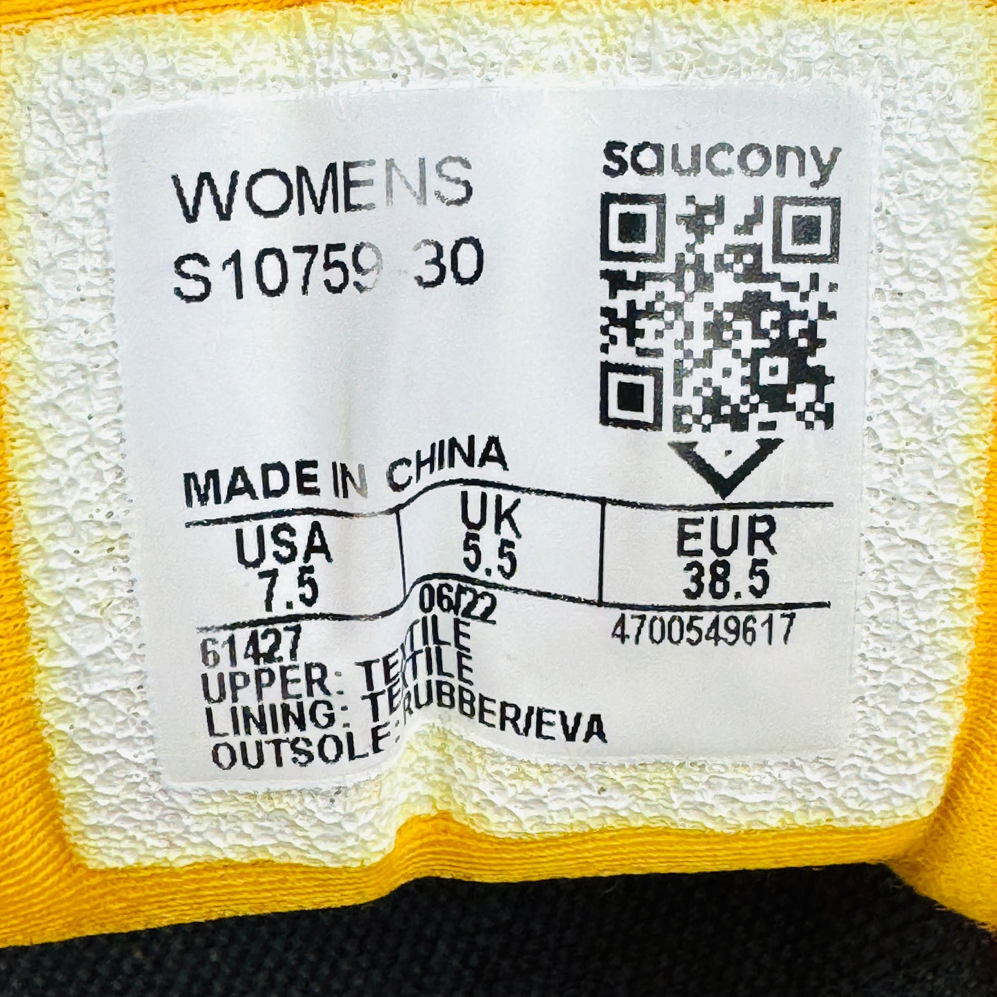 Saucony Triumph 20 'Gold Horizon' Shoes (Size 38.5) - S10759-30