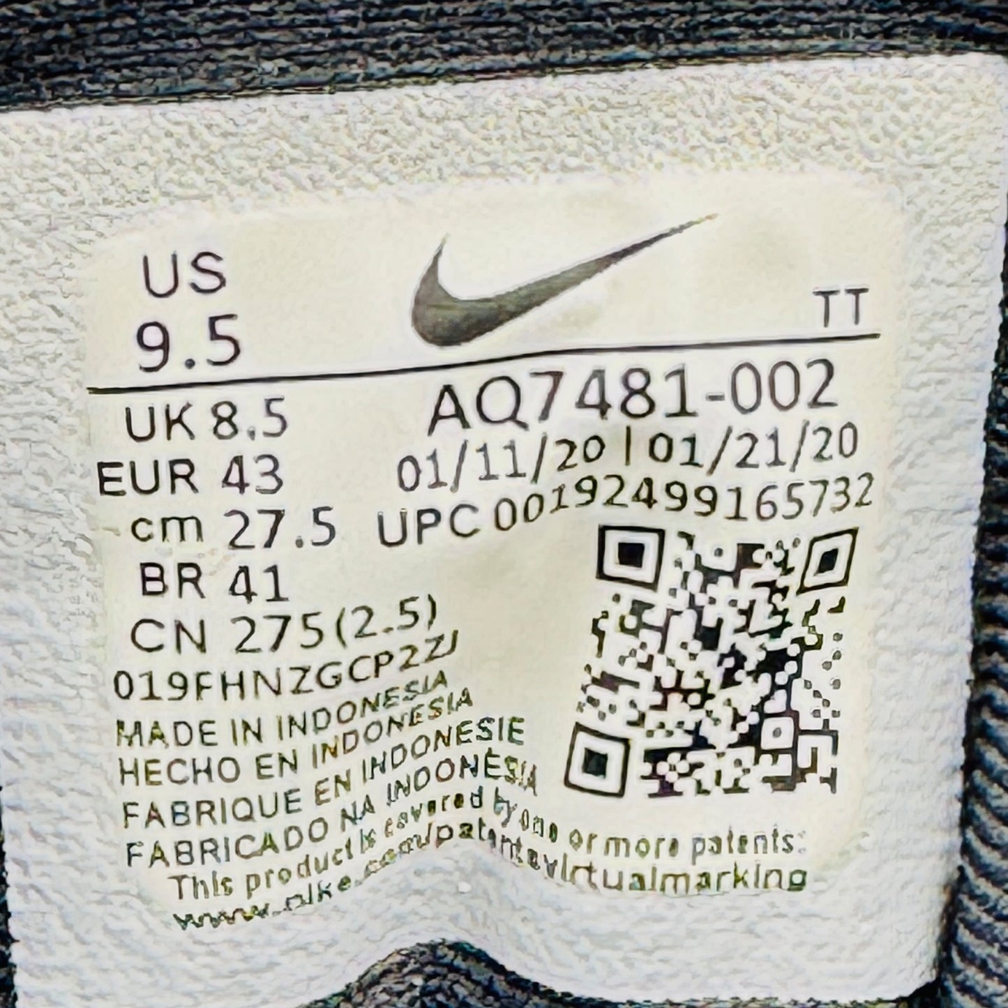 Nike Downshifter 9 'Anthracite' Shoes (Size 43) - AQ7481‑002