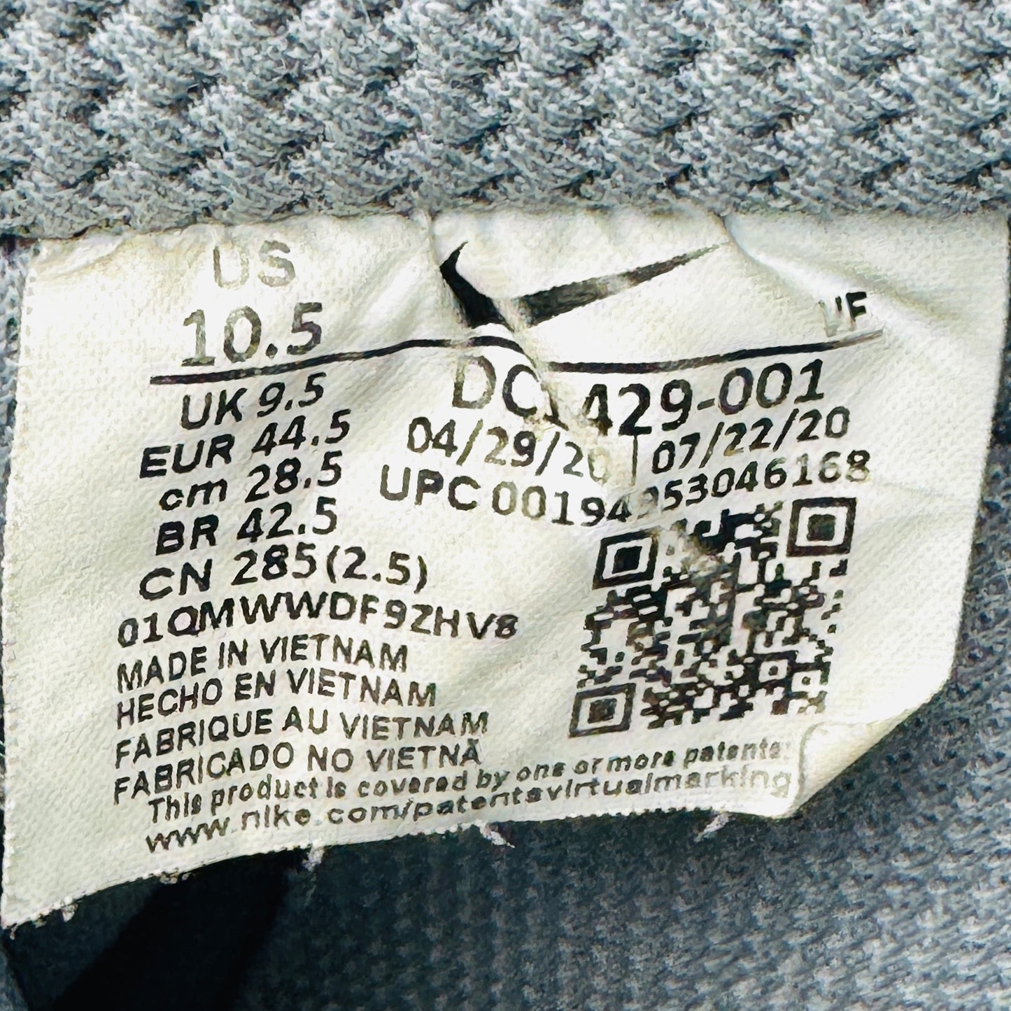 Nike Air Force 1 Low 'Grey Volt' Sneakers (Size 44.5) - DC1429-001