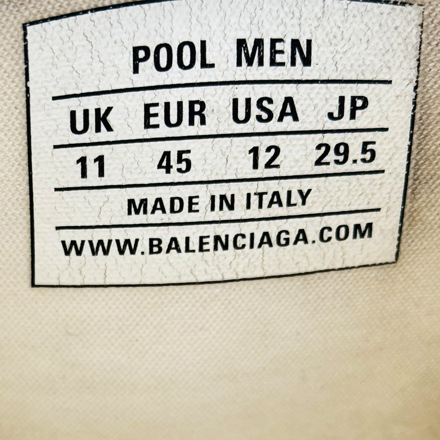 Balenciaga Men's Pool White Slides (Size 45)