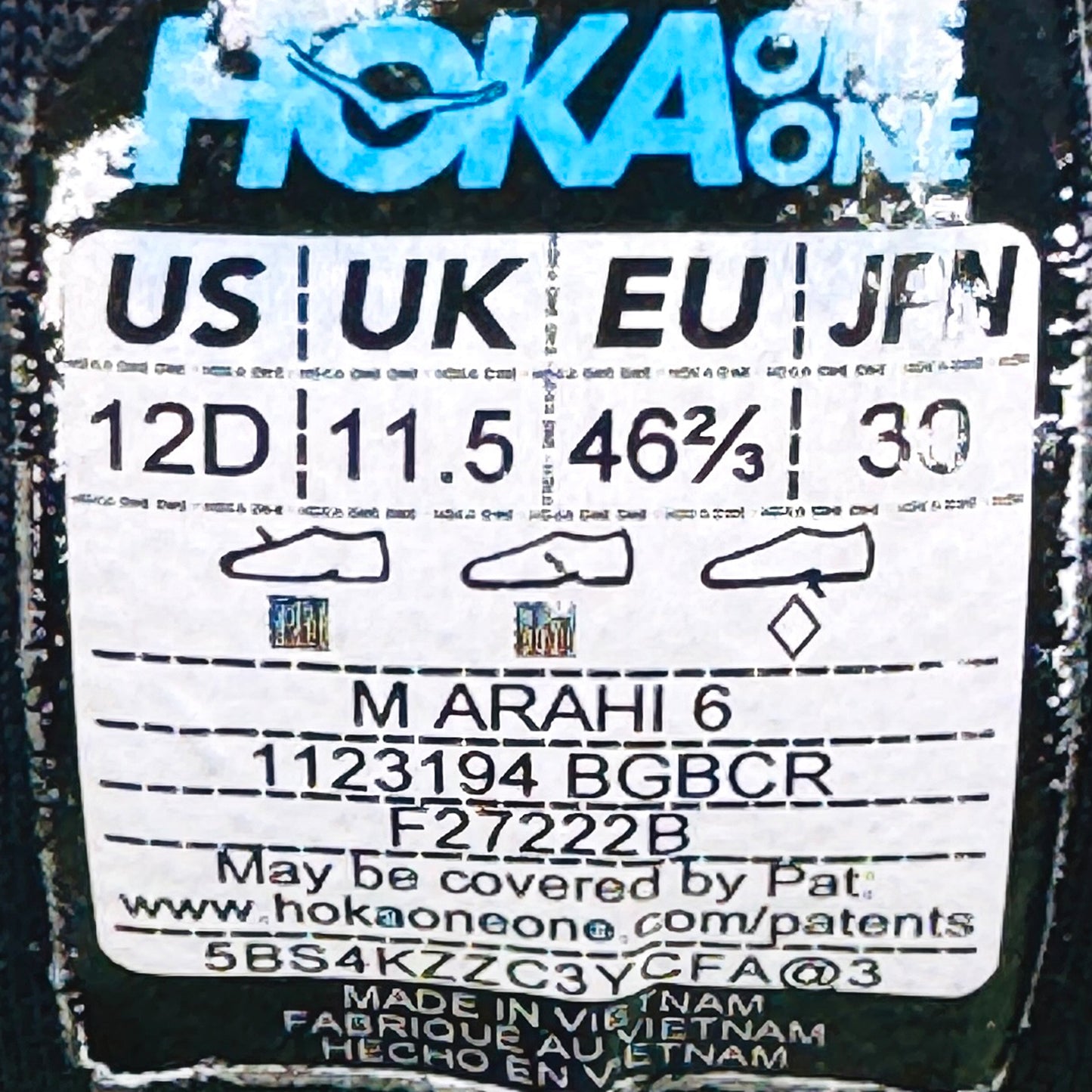 Hoka Arahi 6 'Blue Graphite' Shoes (Size 46/46.5) - 1123194 BGBCR