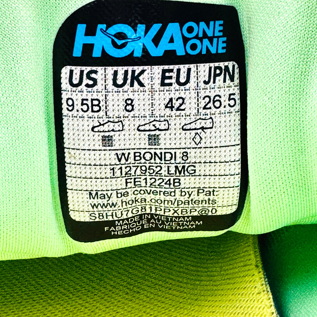 Hoka Bondi 8 Lime Glow Shoes (Size 42) - 1127952-LMG