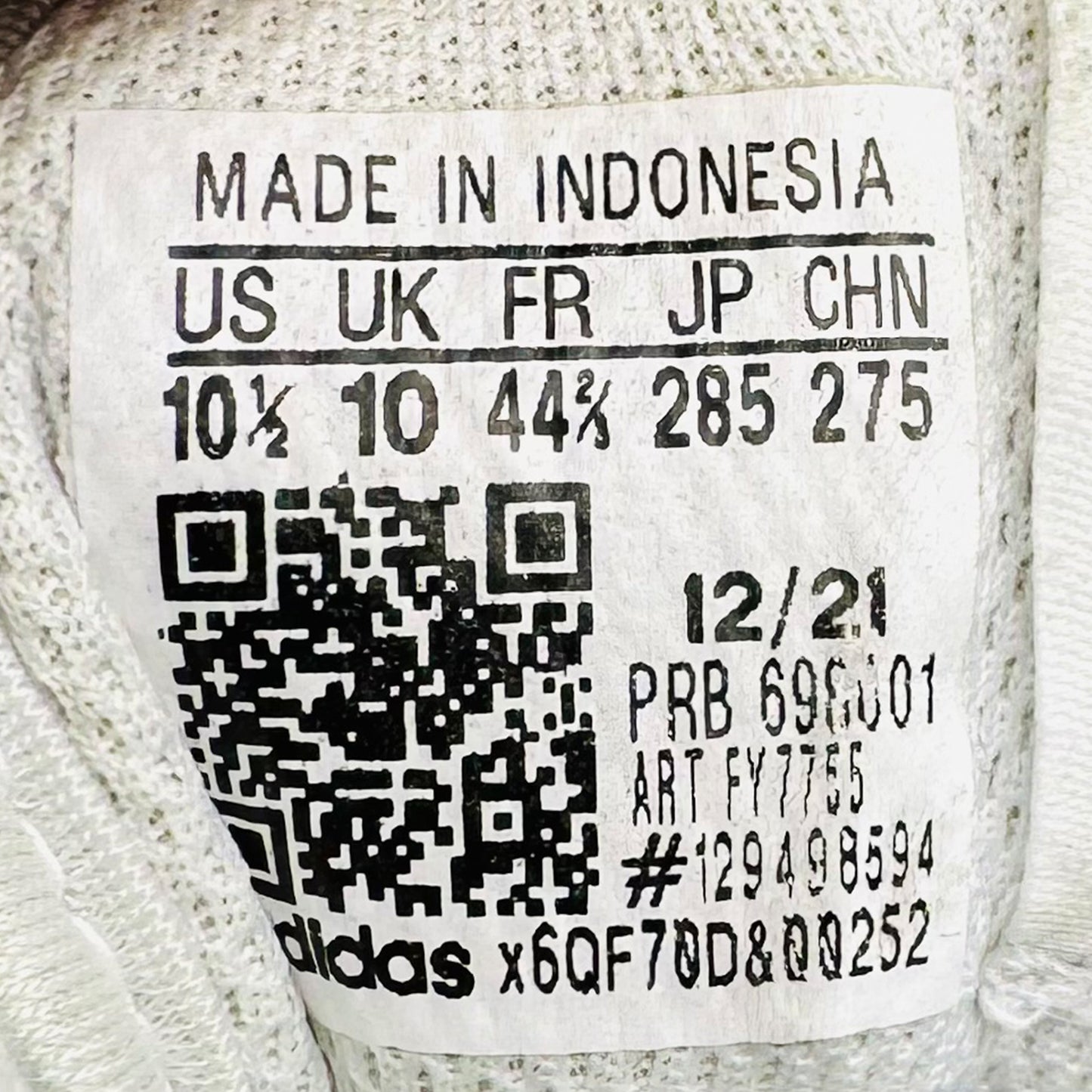 Adidas Forum Low 'Triple White' Sneakers (Size 44.5) - FY7755