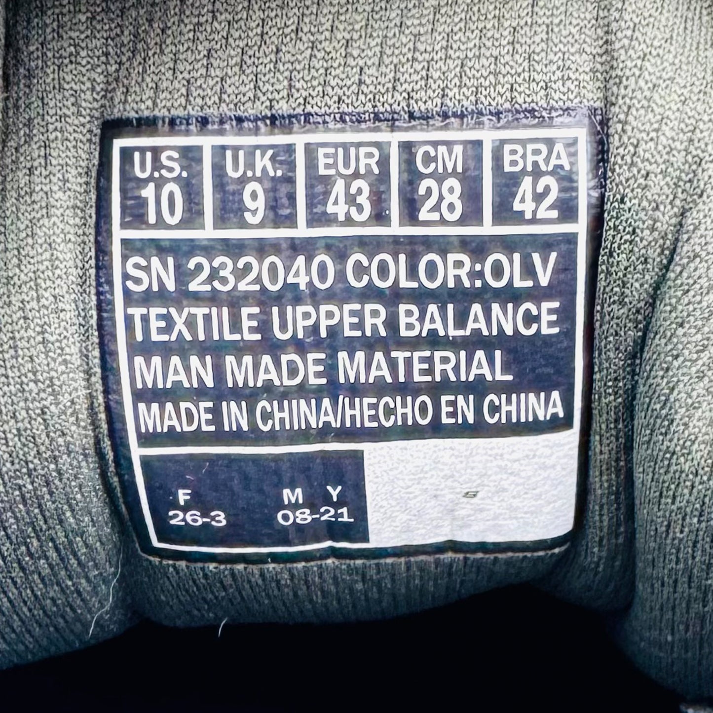 Skechers Arch Fit Olive Sneakers (Size 43/43.5) - 232040 OLV