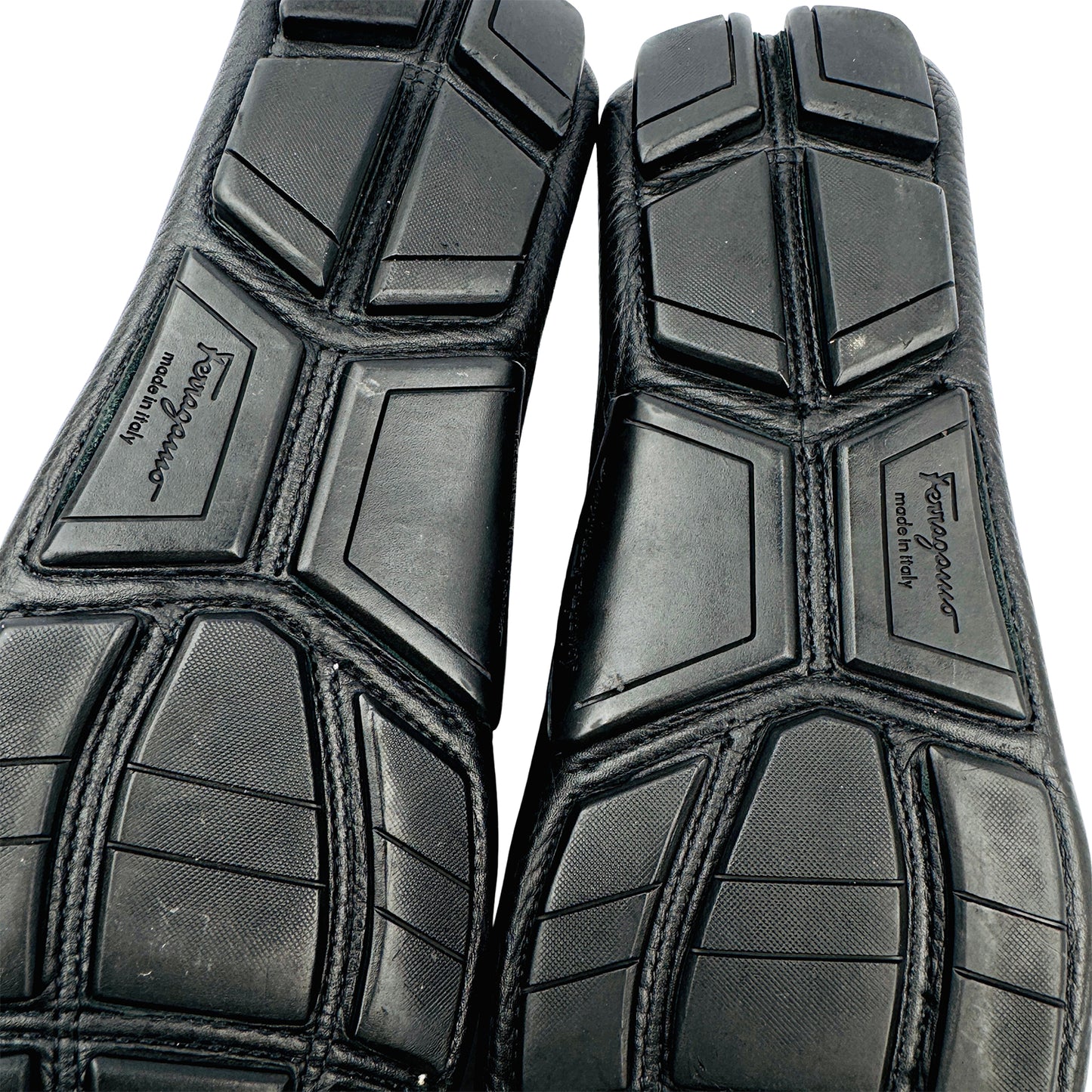 Salvatore Ferragamo Men's Black Grain Leather Loafers (Size 44.5/45)
