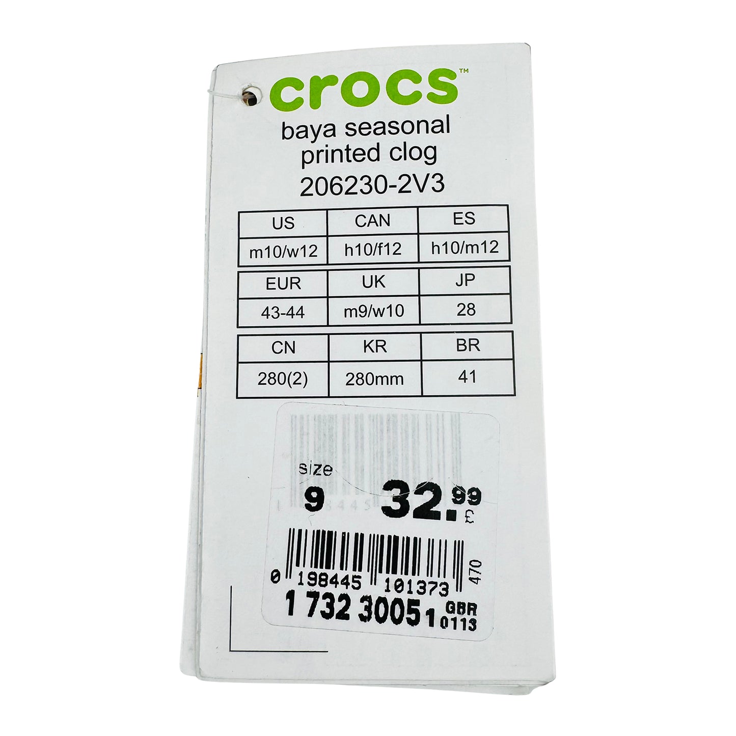 Crocs Baya Seasonal Printed Clogs (Size 44/44.5) - 206230