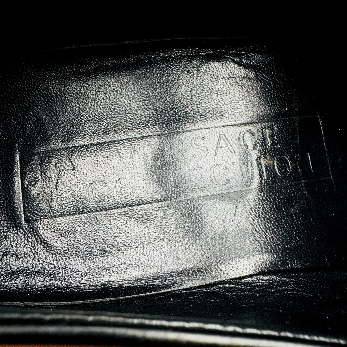 Versace Black Polished Leather Loafers (Size 42/42.5)