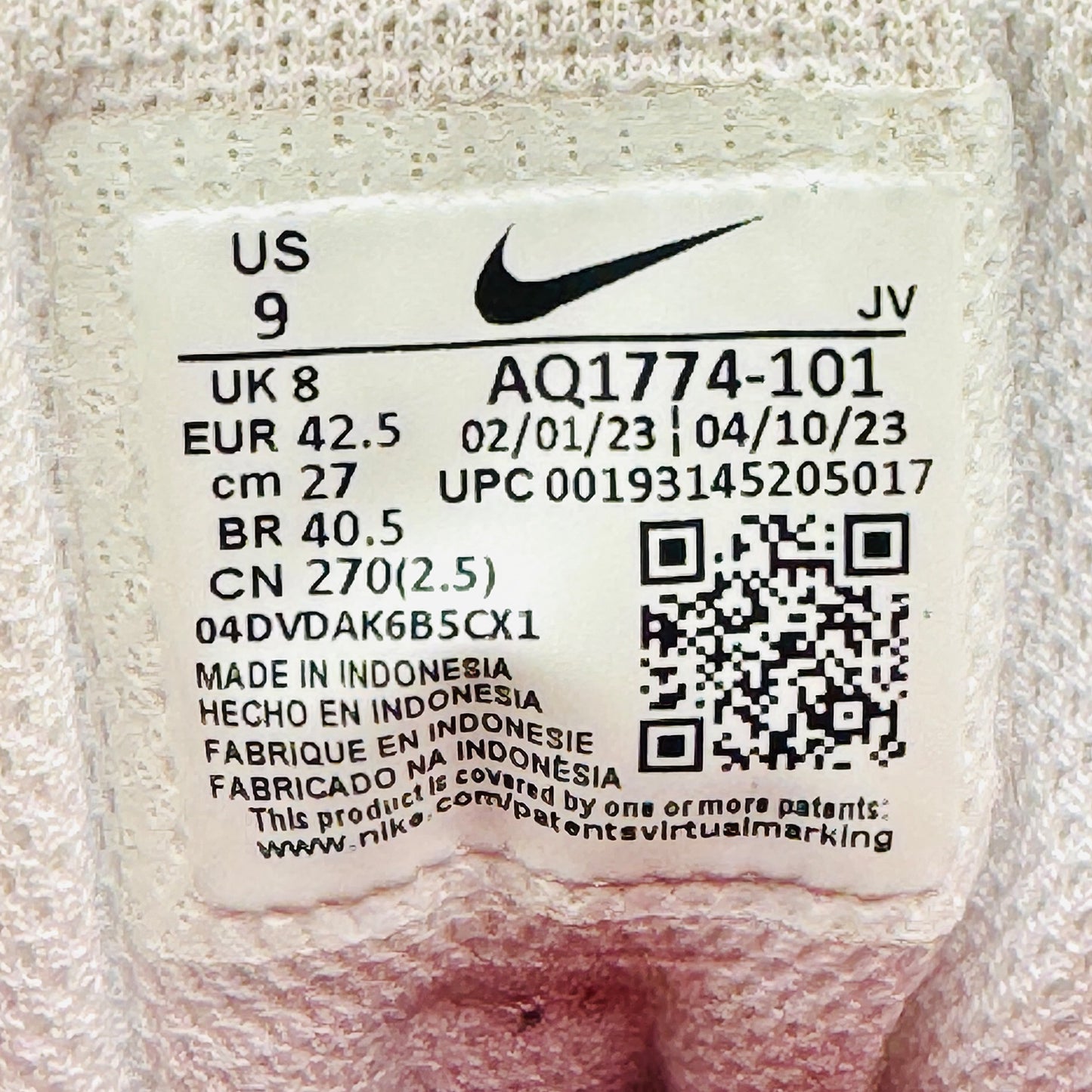 Nike Ebernon Low Premium Sneakers (Size 42.5) - AQ1774-101
