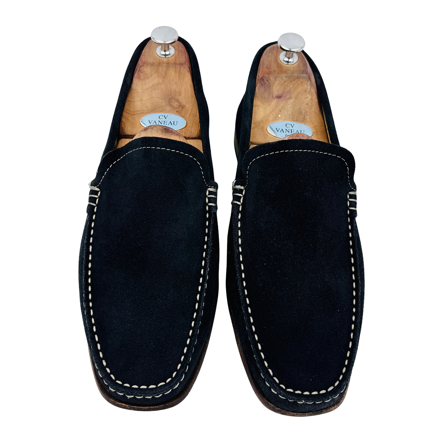 John White Men's Navy Suede Loafers (Size 44.5/45)