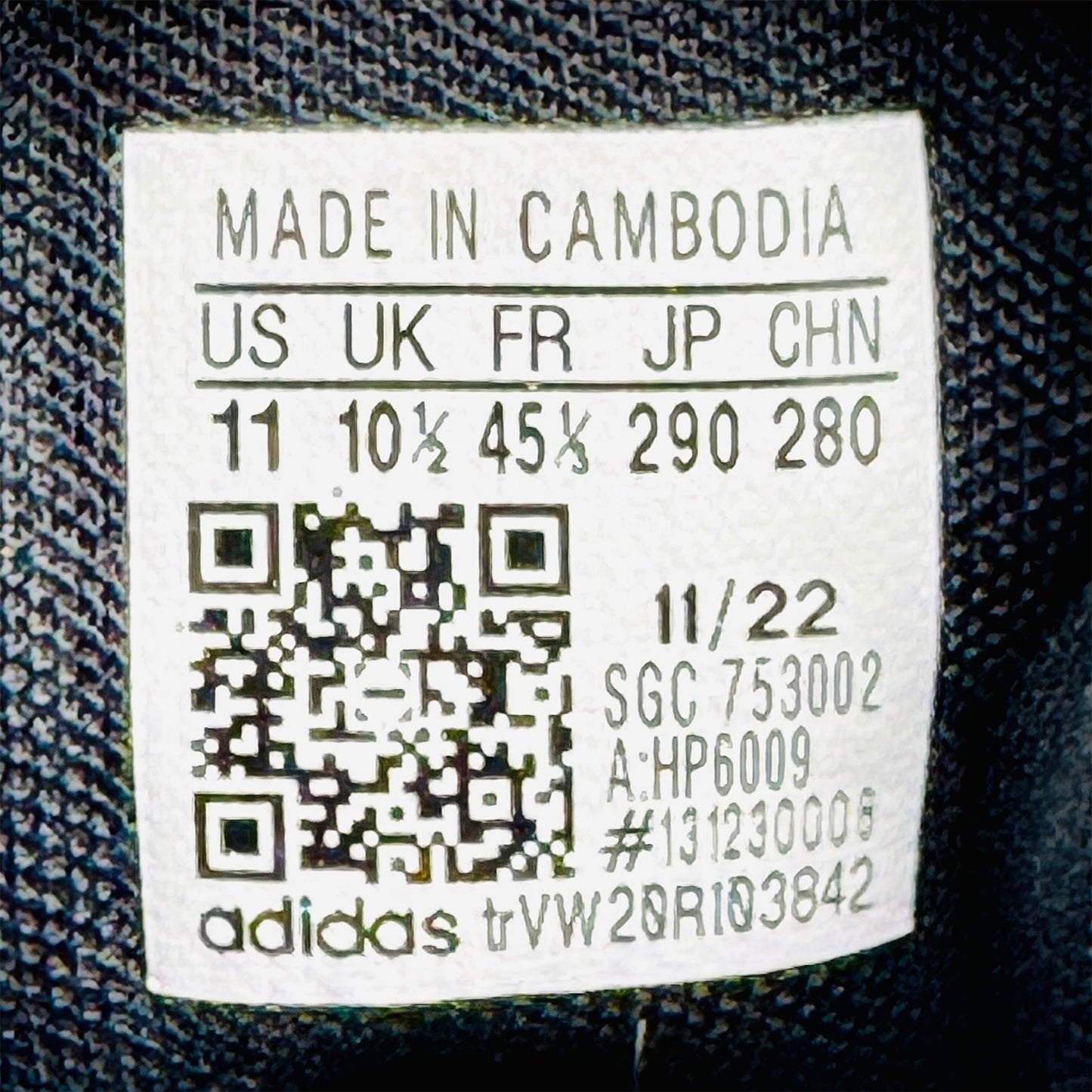 Adidas VS Pace 2.0 'Core Black' Sneakers (Size 45.5) - HP6009