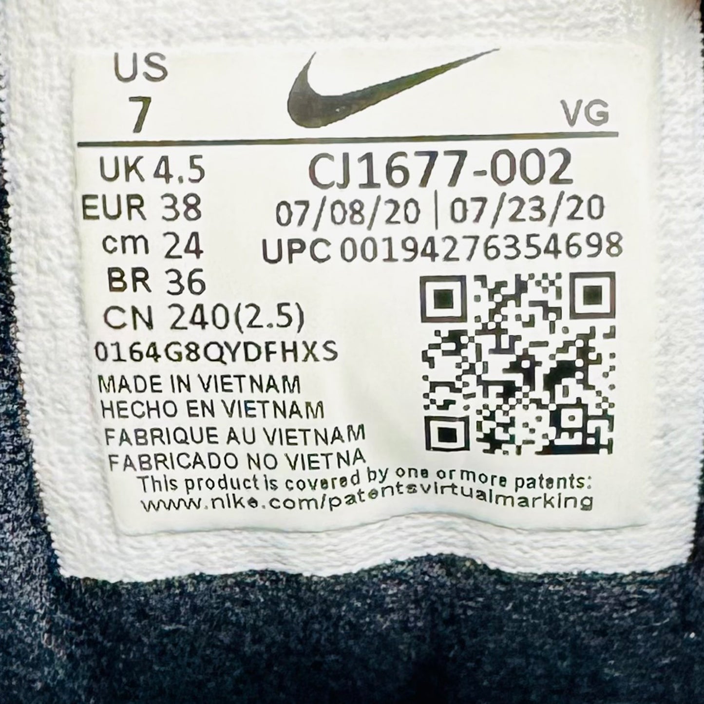 Nike WearAllDay Triple Black Shoes (Size 38) - CJ1677-002