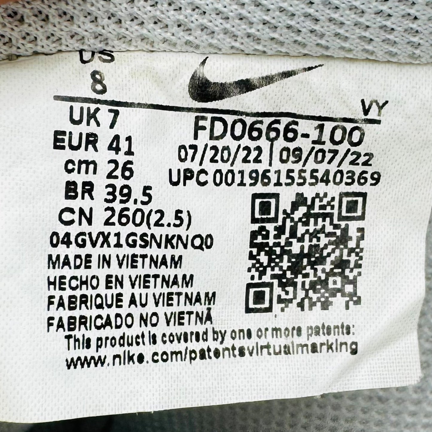 Nike Air Force 1 '07 White Sneakers (Size 41/41.5) - FD0666-100